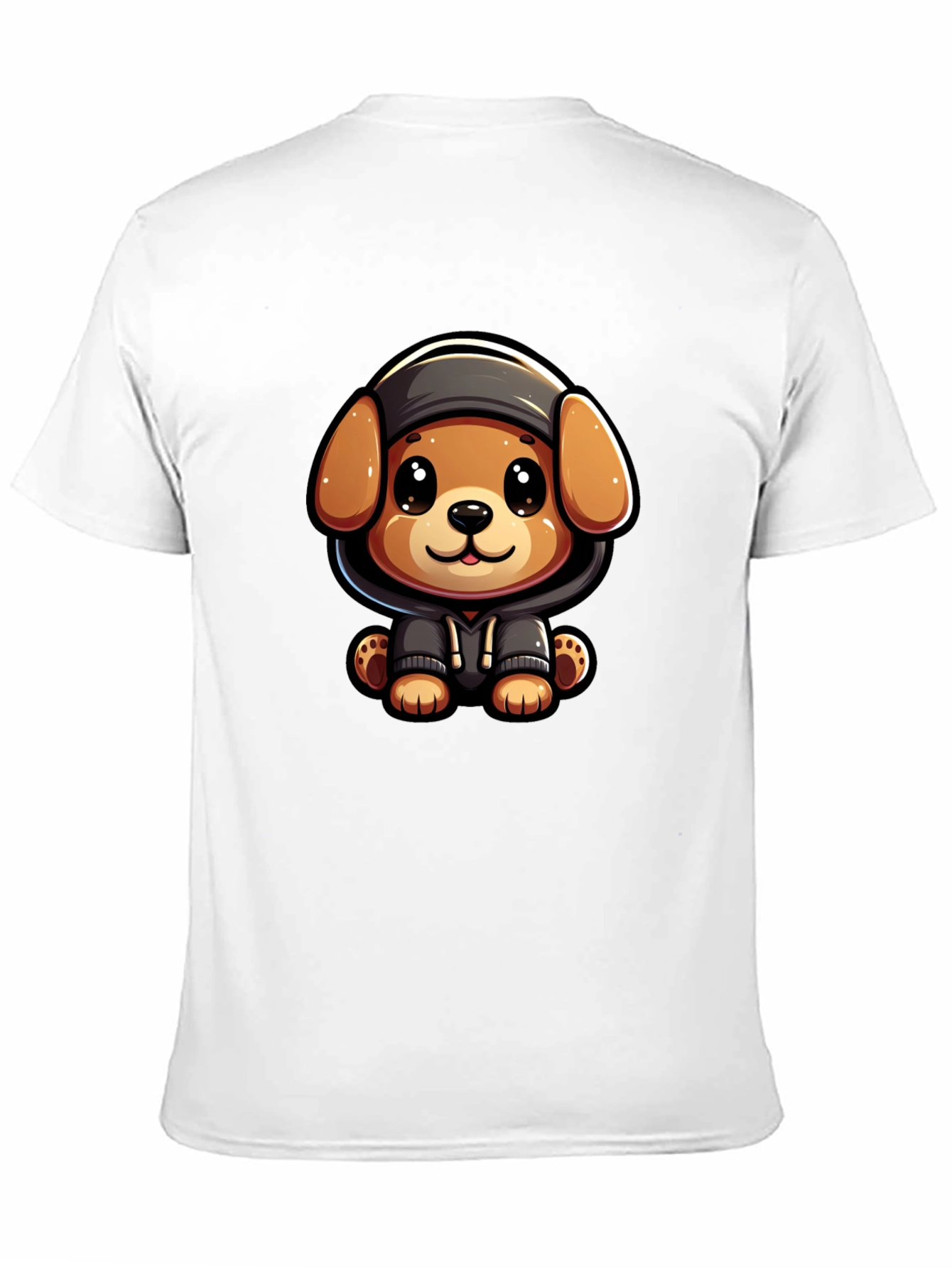 Cute Cartoon Dog in Hoodie T-Shirt