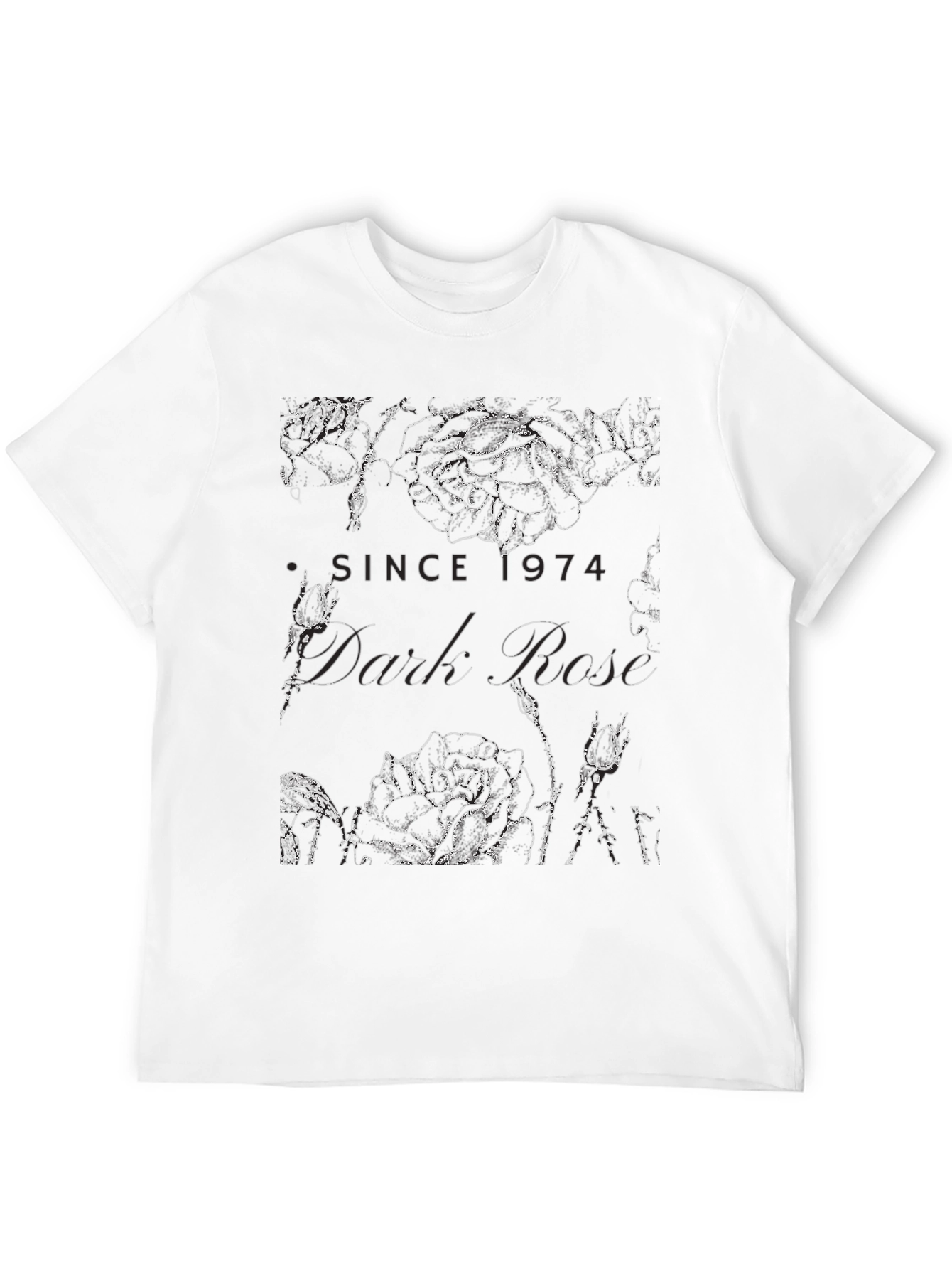Dark Rose Graphic Tee - Since 1974 Black T-Shirt