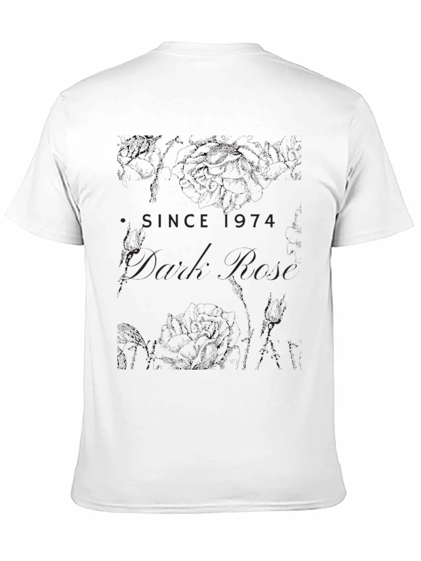 Dark Rose Graphic Tee - Since 1974 Black T-Shirt