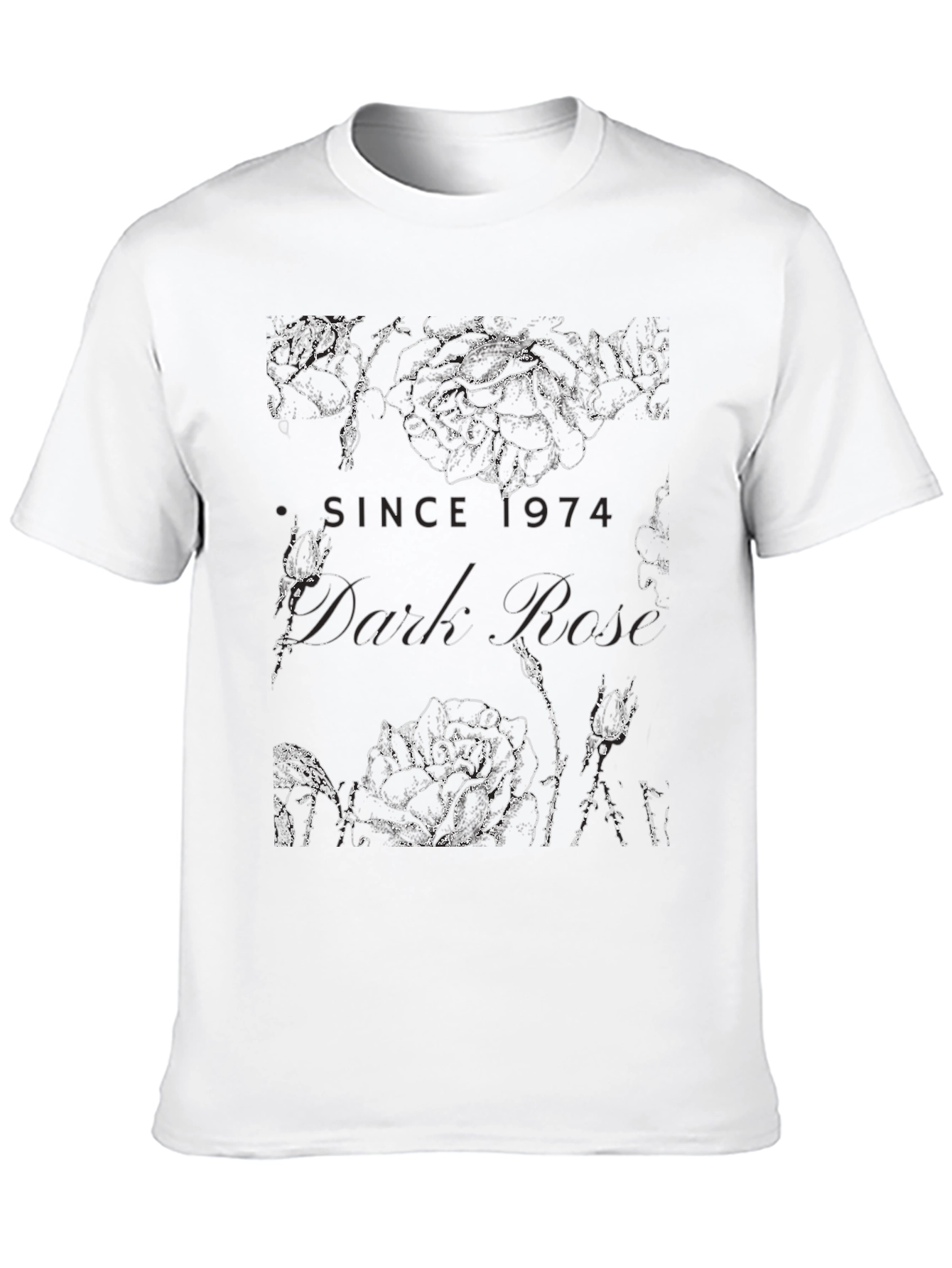 Dark Rose Graphic Tee - Since 1974 Black T-Shirt