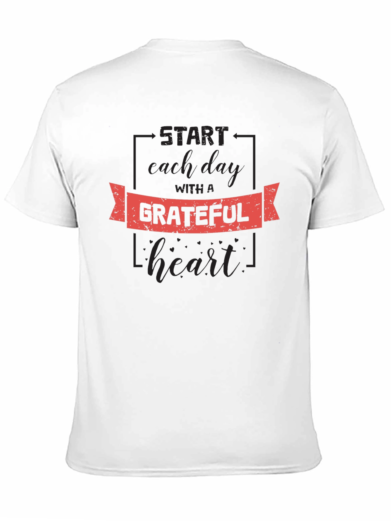 Grateful Heart Graphic Tee - Black Cotton T-Shirt