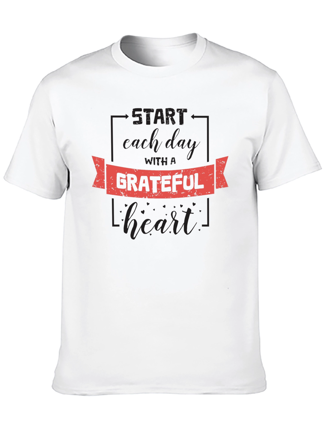 Grateful Heart Graphic Tee - Black Cotton T-Shirt