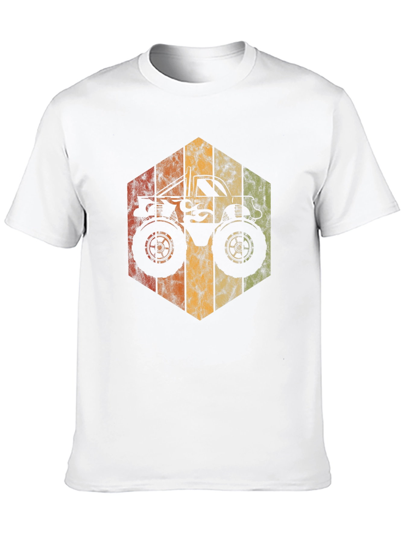 Retro Monster Truck Graphic Tee - Black Cotton Blend