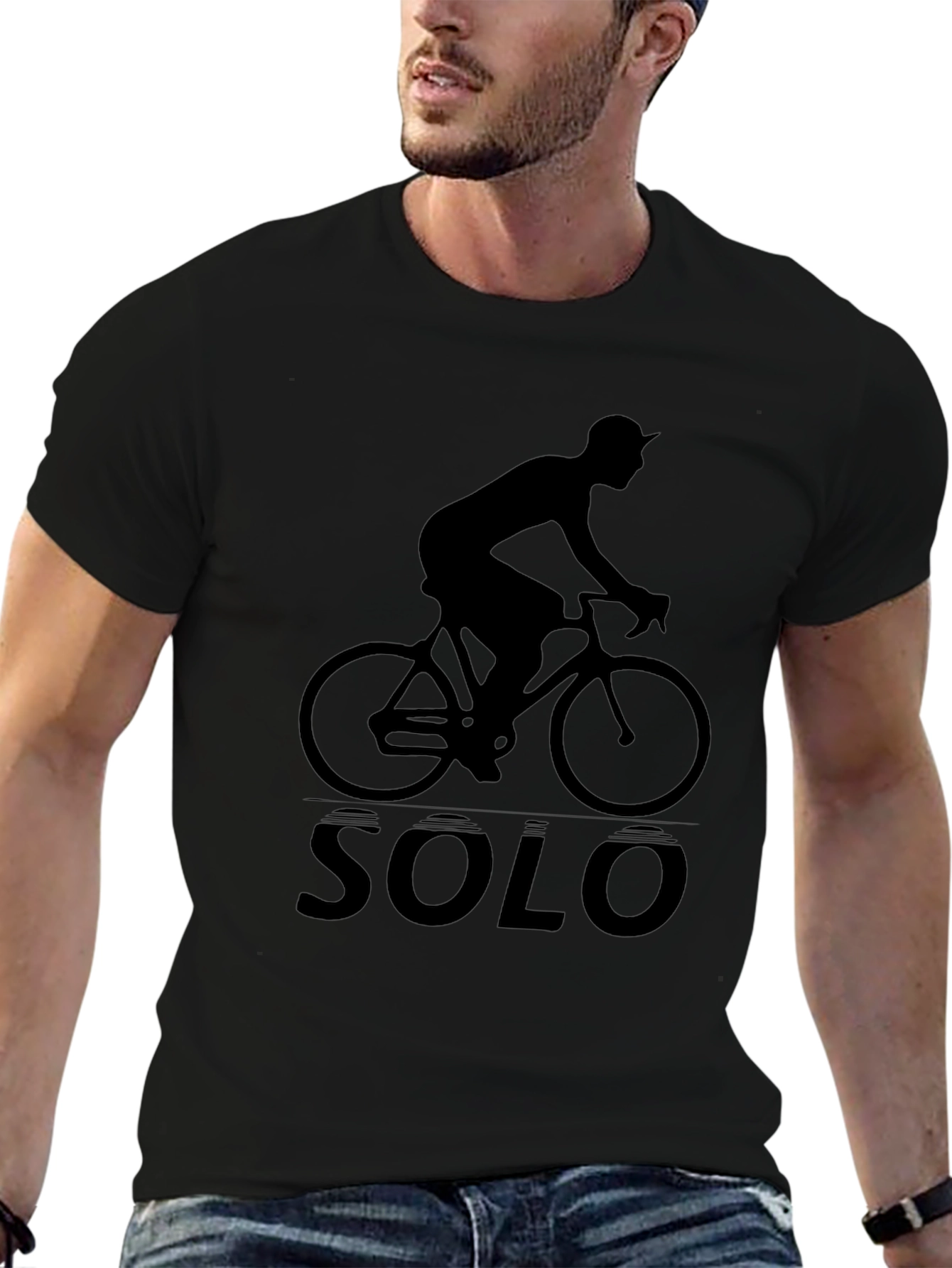 Solo Cyclist Graphic T-Shirt - Black