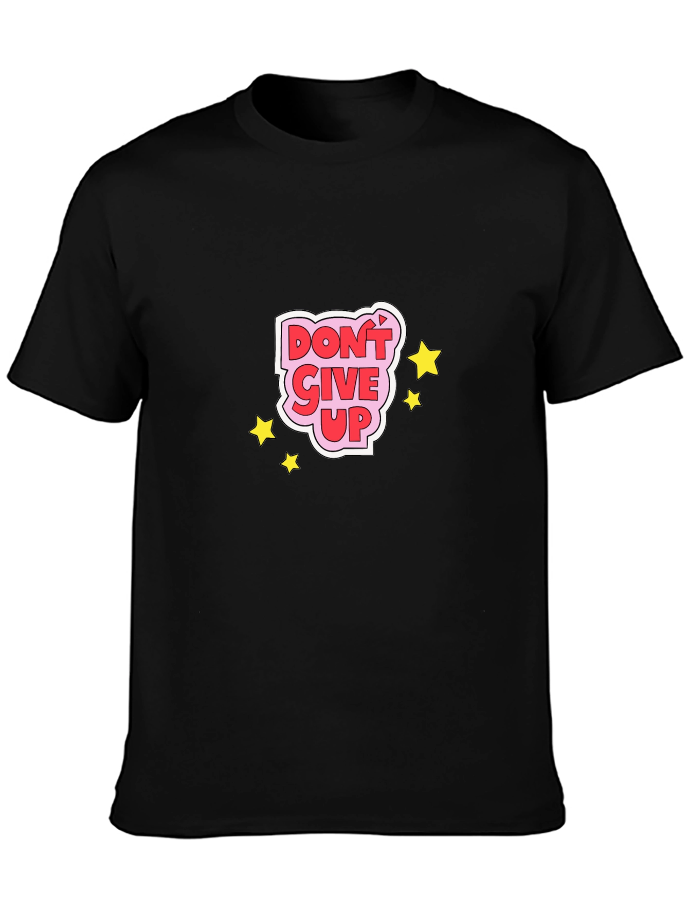 Dont Give Up Graphic Tee - Motivational Black T-Shirt