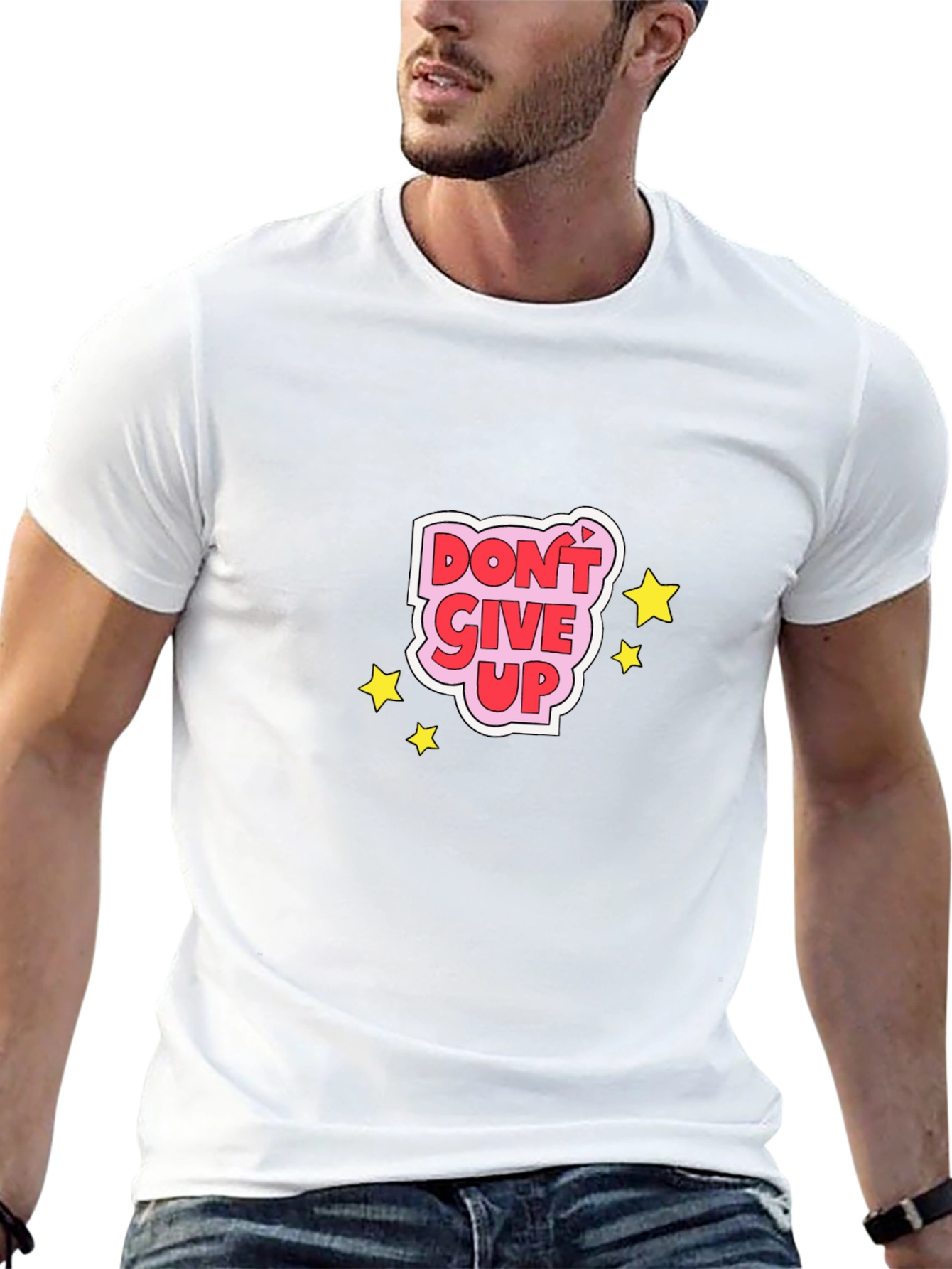 Dont Give Up Graphic Tee - Motivational Black T-Shirt