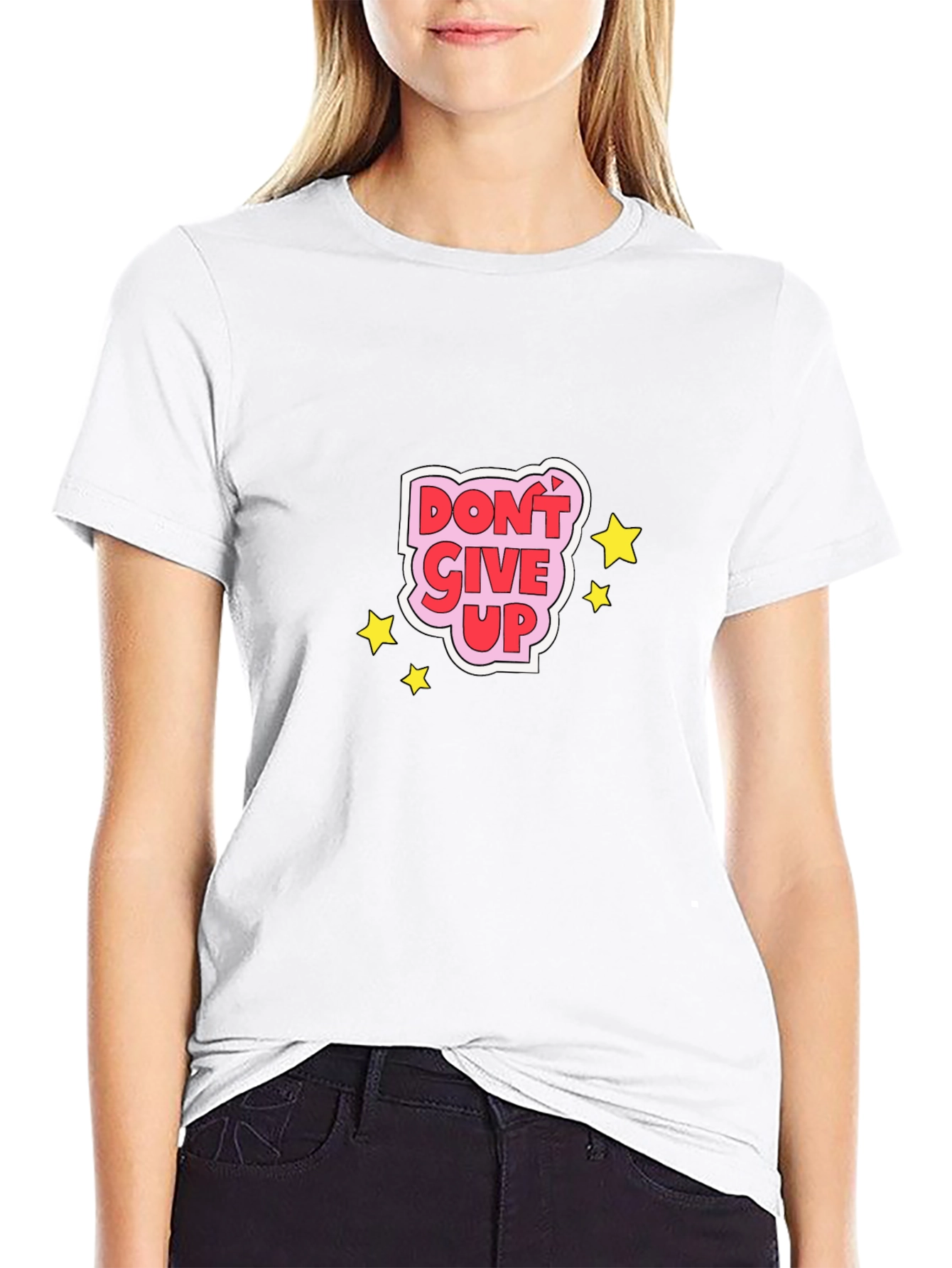 Dont Give Up Graphic Tee - Motivational Black T-Shirt