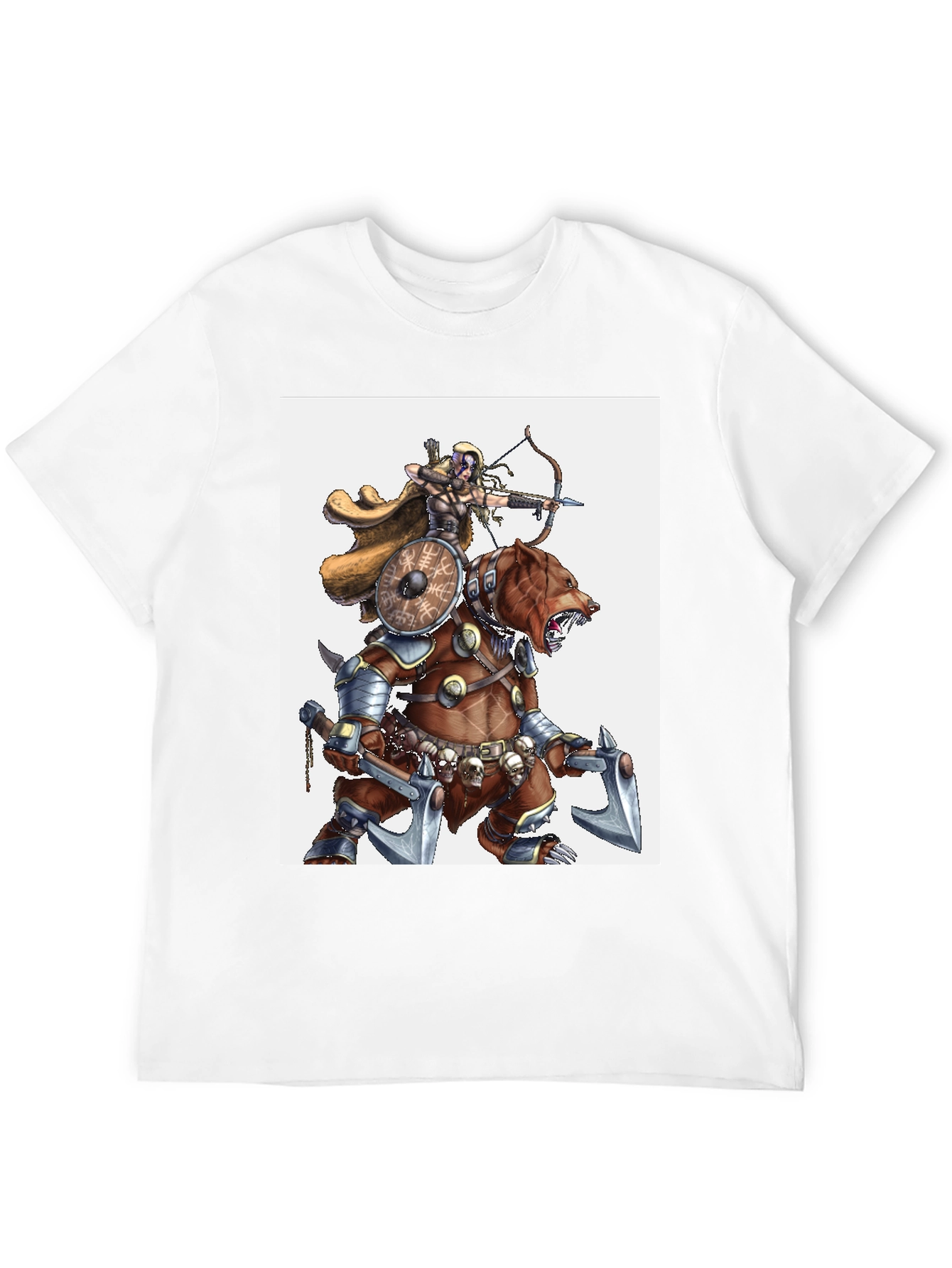 Warrior Bear Graphic Tee - Black Cotton T-Shirt