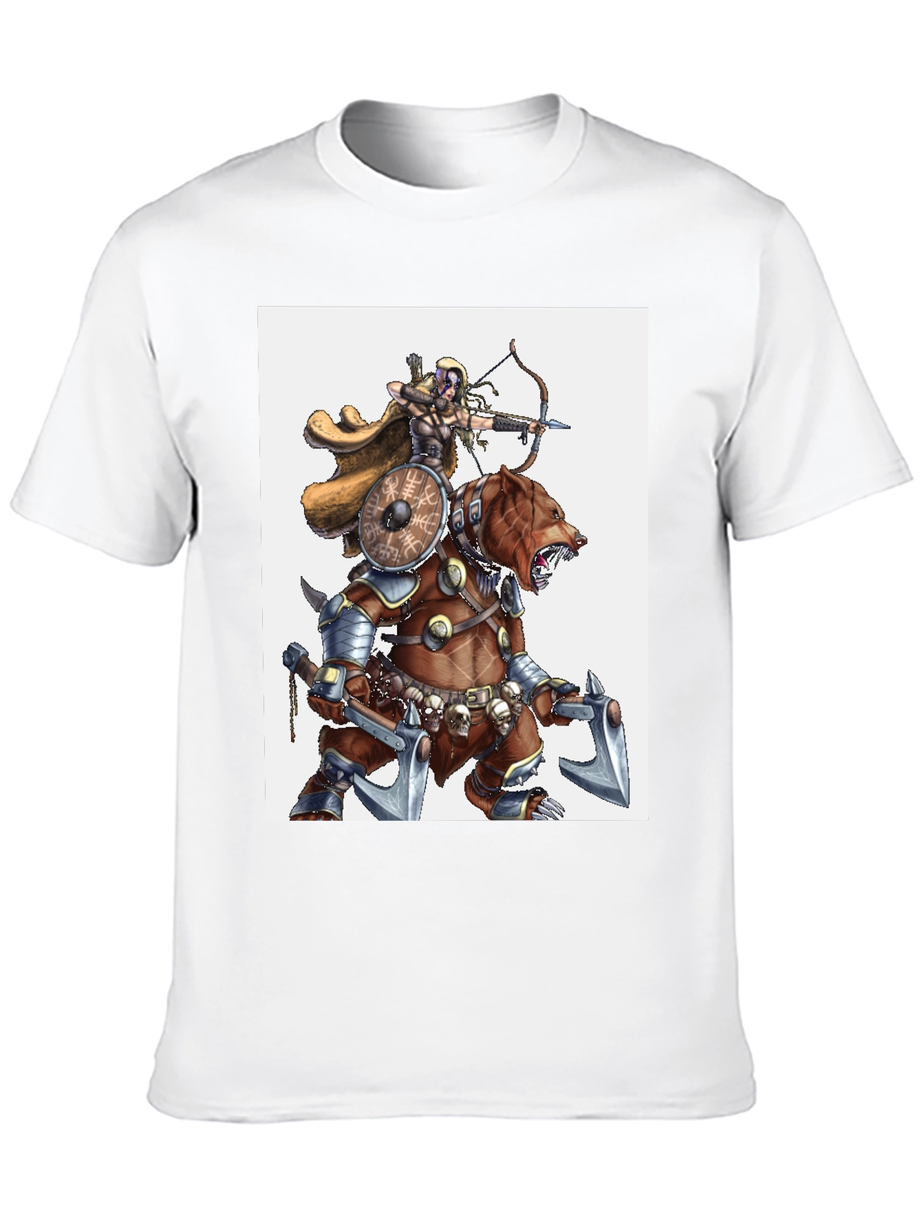 Warrior Bear Graphic Tee - Black Cotton T-Shirt