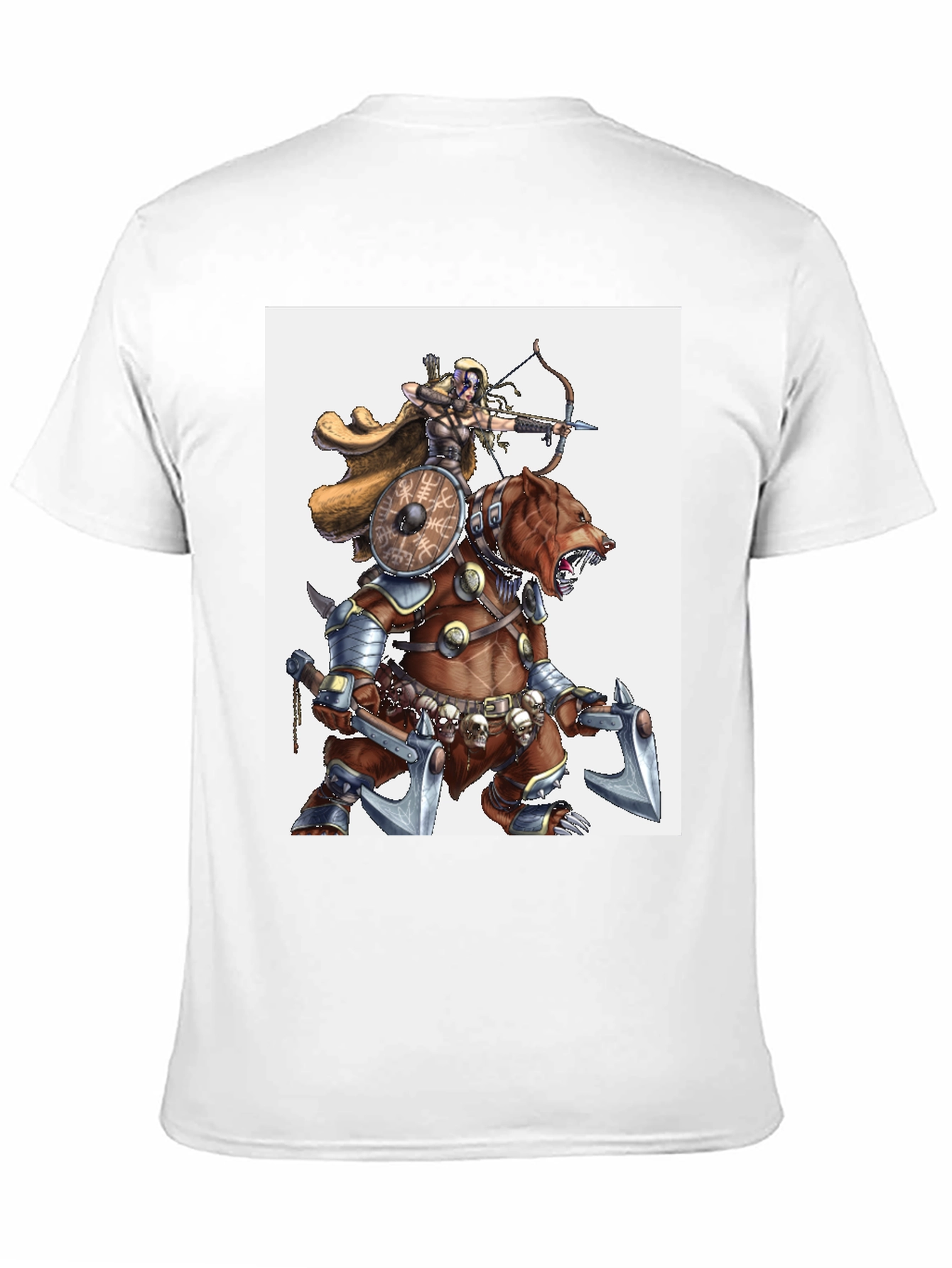 Warrior Bear Graphic Tee - Black Cotton T-Shirt