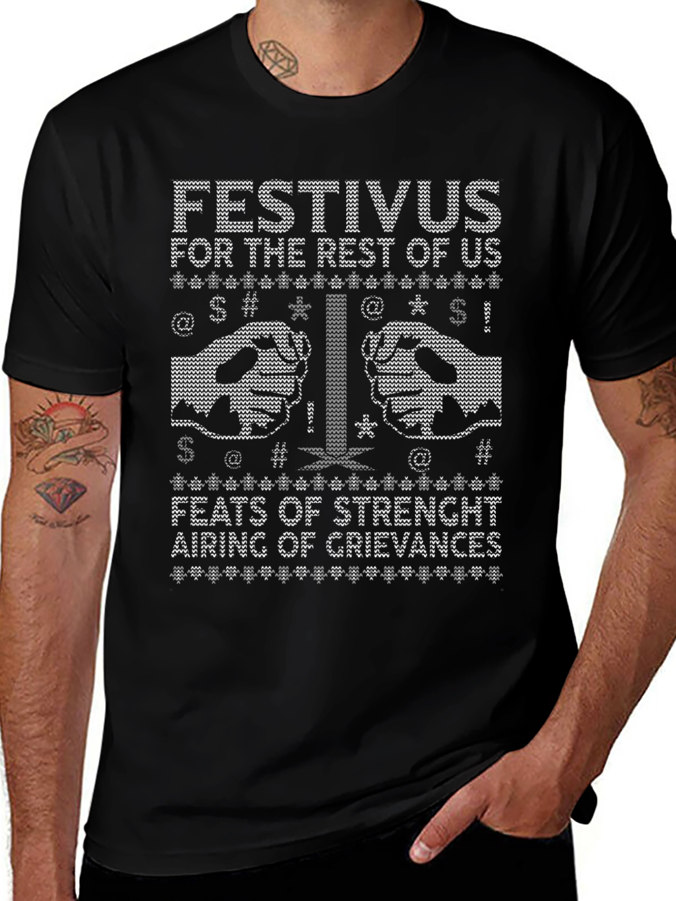 Festivus Ugly Christmas Sweater Style T-Shirt