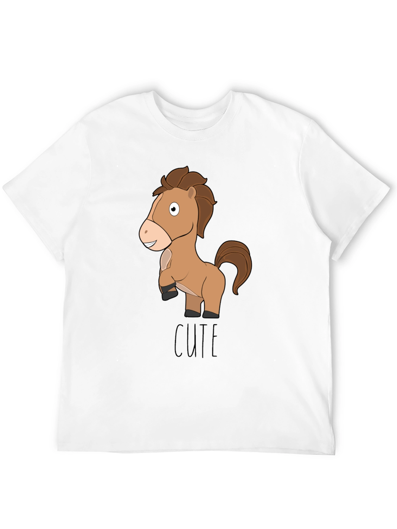 Cute Horse Graphic Tee - Unisex Black T-Shirt