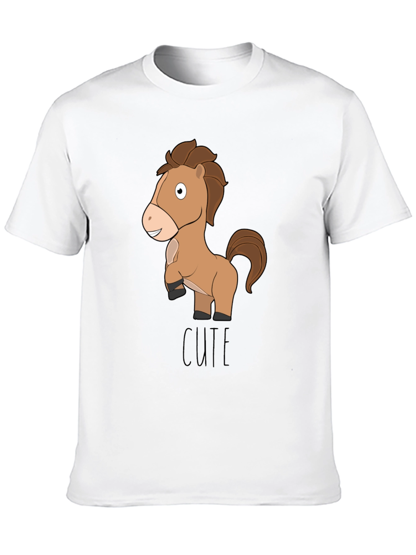 Cute Horse Graphic Tee - Unisex Black T-Shirt