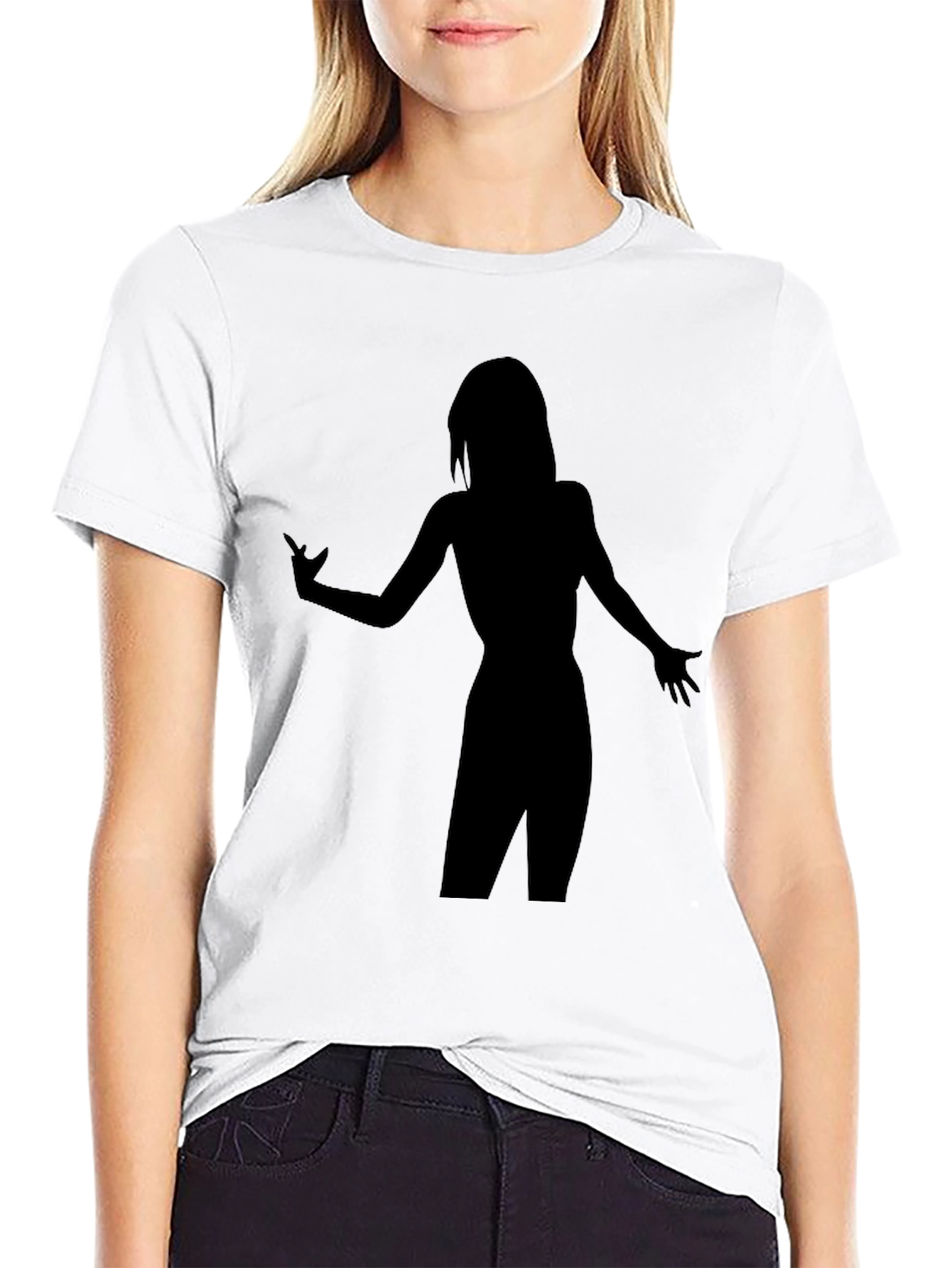 Silhouette Graphic T-Shirt - Stylish Black Tee