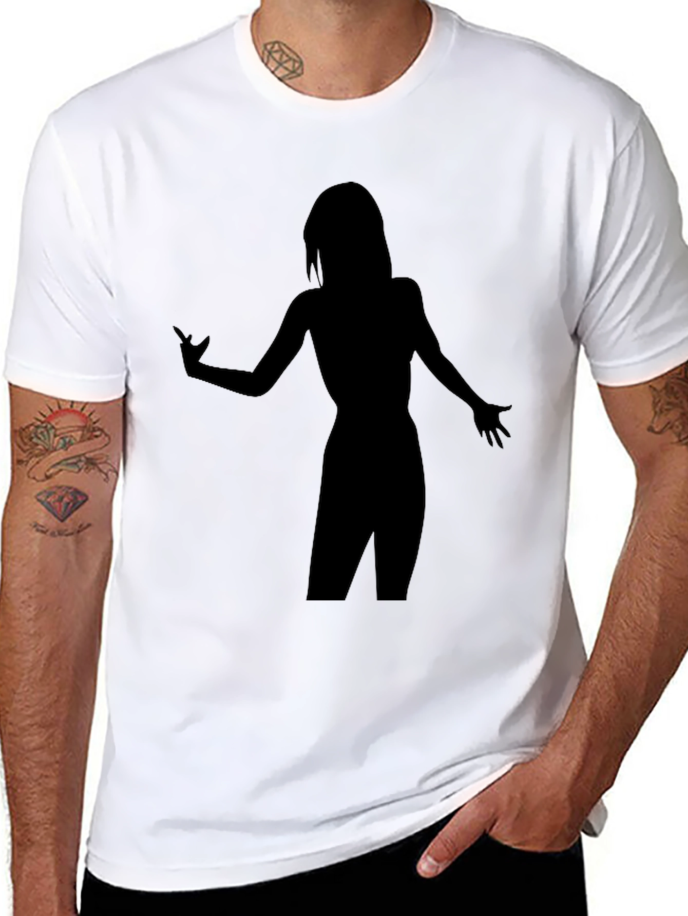 Silhouette Graphic T-Shirt - Stylish Black Tee