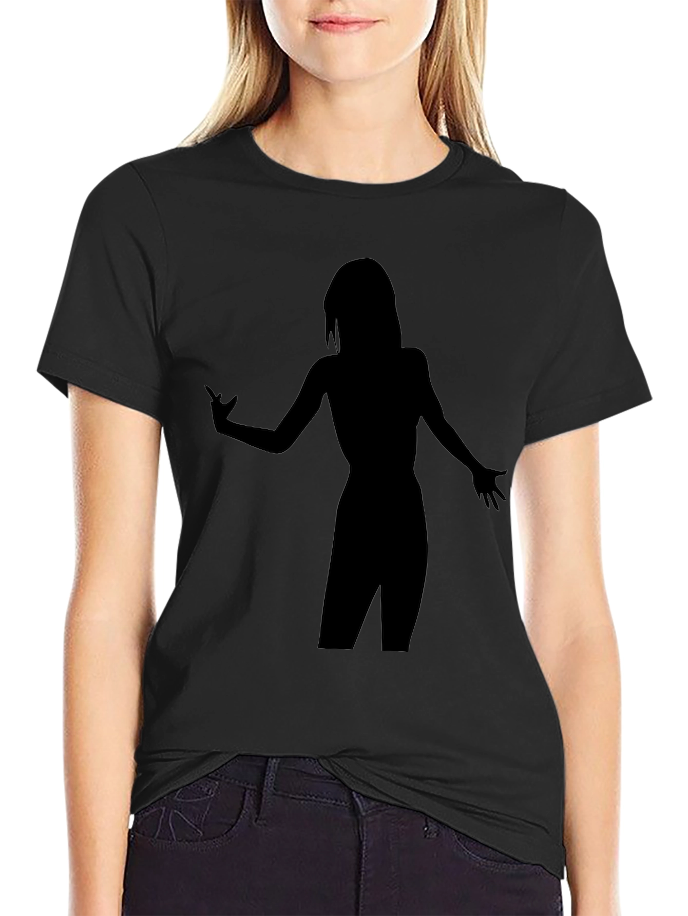 Silhouette Graphic T-Shirt - Stylish Black Tee