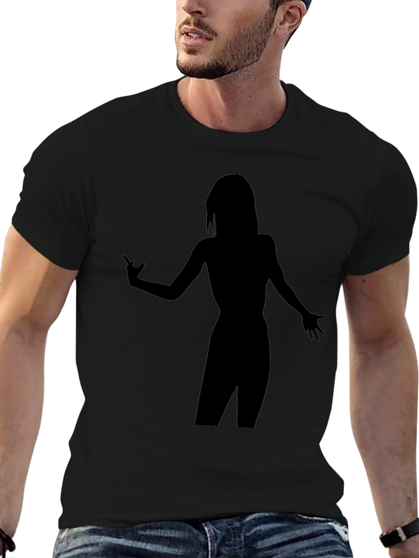 Silhouette Graphic T-Shirt - Stylish Black Tee