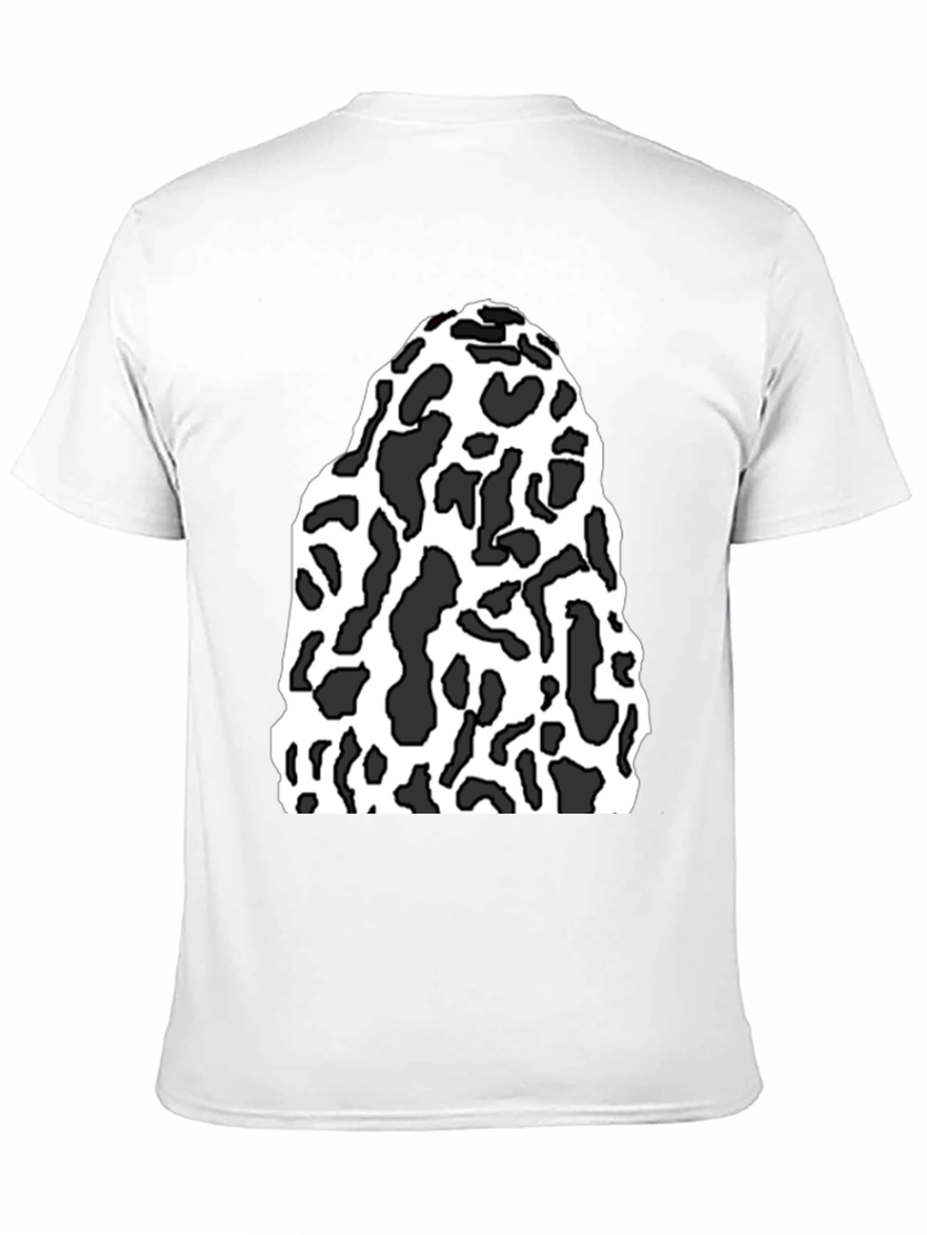 Black Tee with Abstract Cow Print