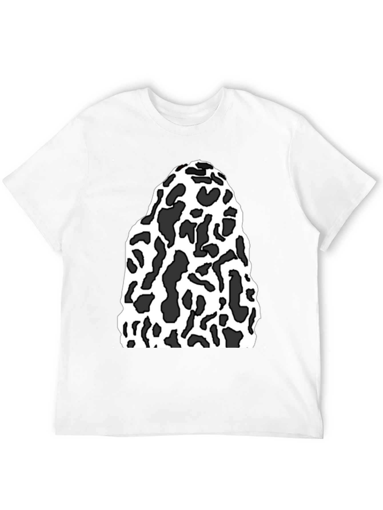 Black Tee with Abstract Cow Print