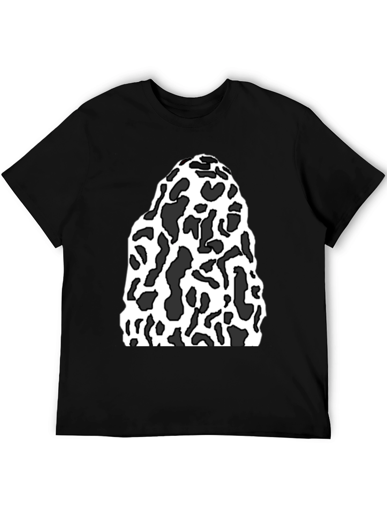 Black Tee with Abstract Cow Print