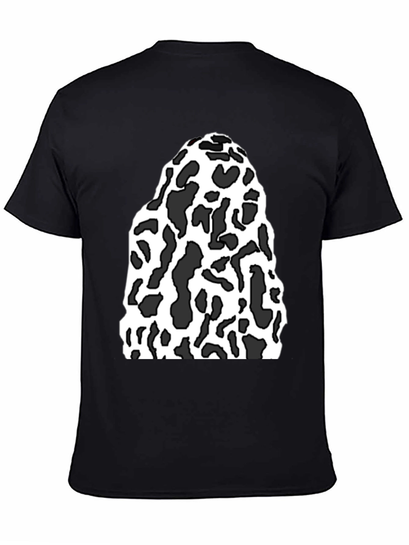 Black Tee with Abstract Cow Print