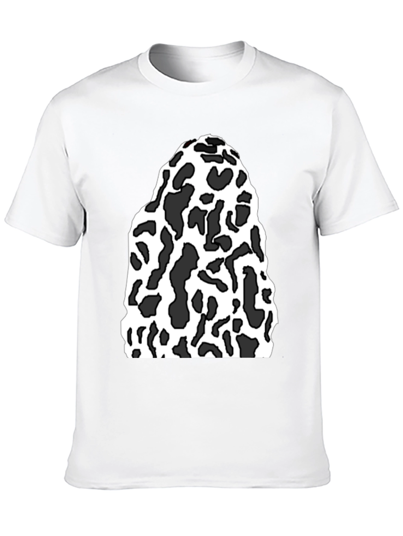 Black Tee with Abstract Cow Print