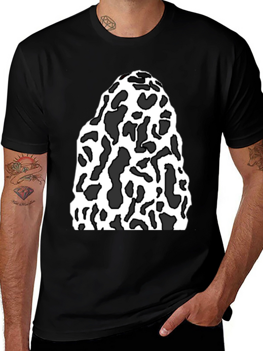 Black Tee with Abstract Cow Print