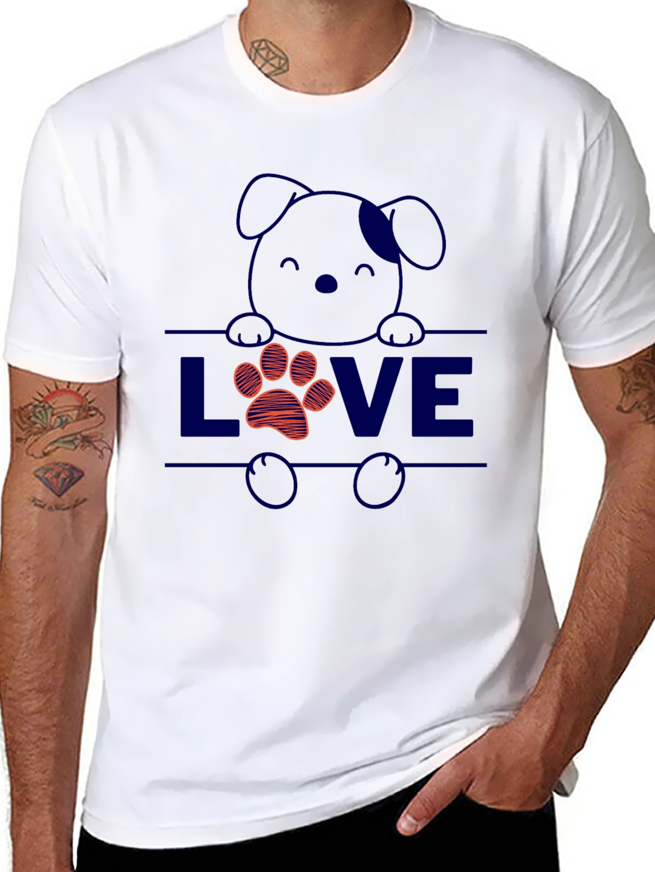 Dog Lover T-Shirt: Cute Puppy & Paw Print Design