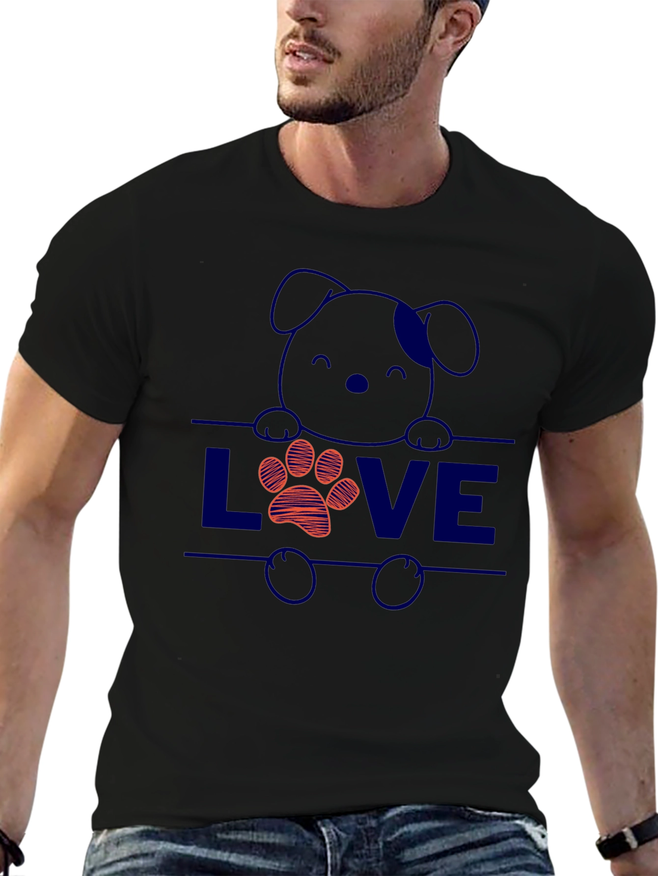 Dog Lover T-Shirt: Cute Puppy & Paw Print Design