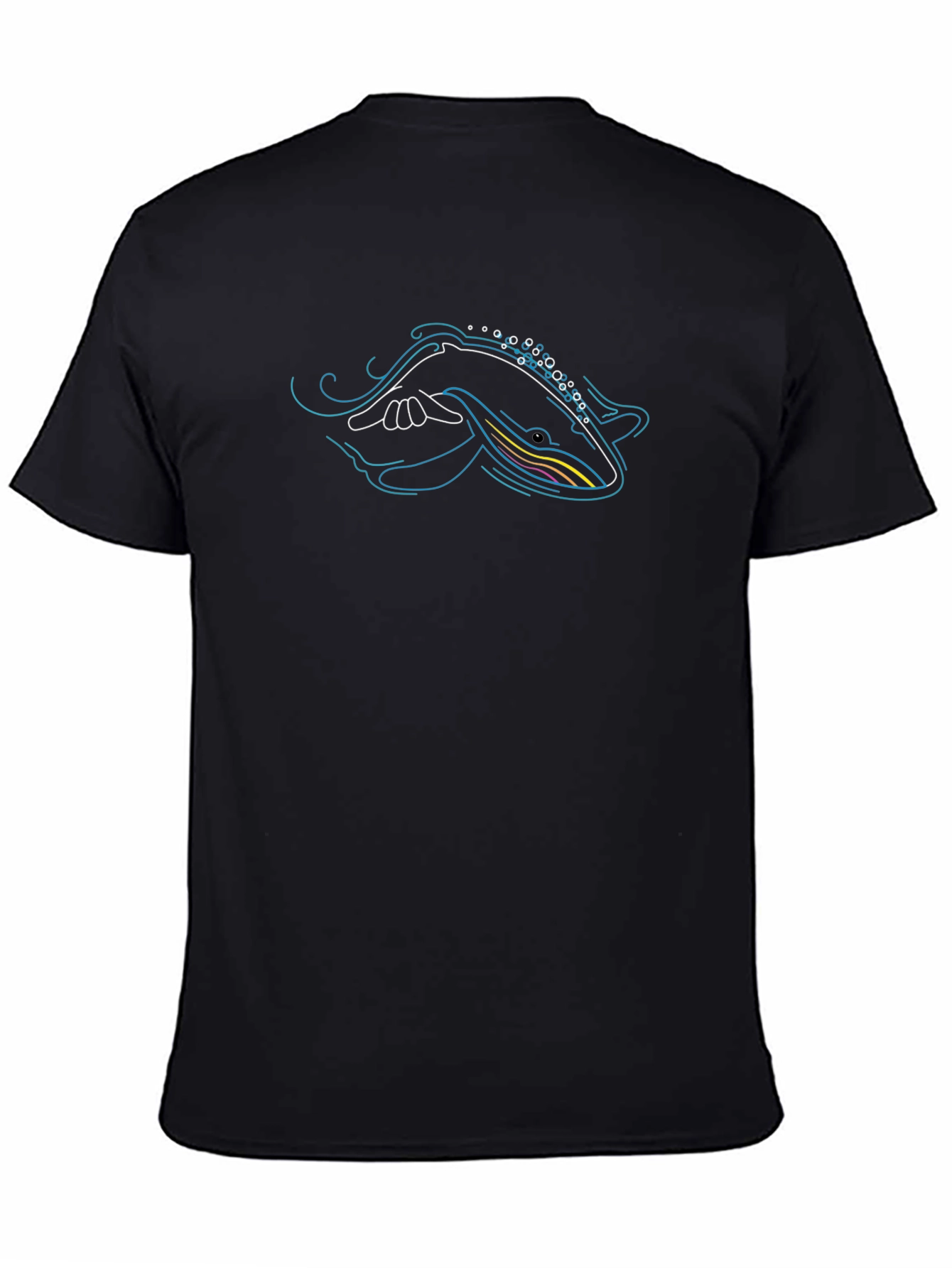 Whale Graphic Tee - Black Casual T-Shirt