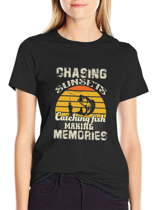 Chasing Sunsets Fishing T-Shirt