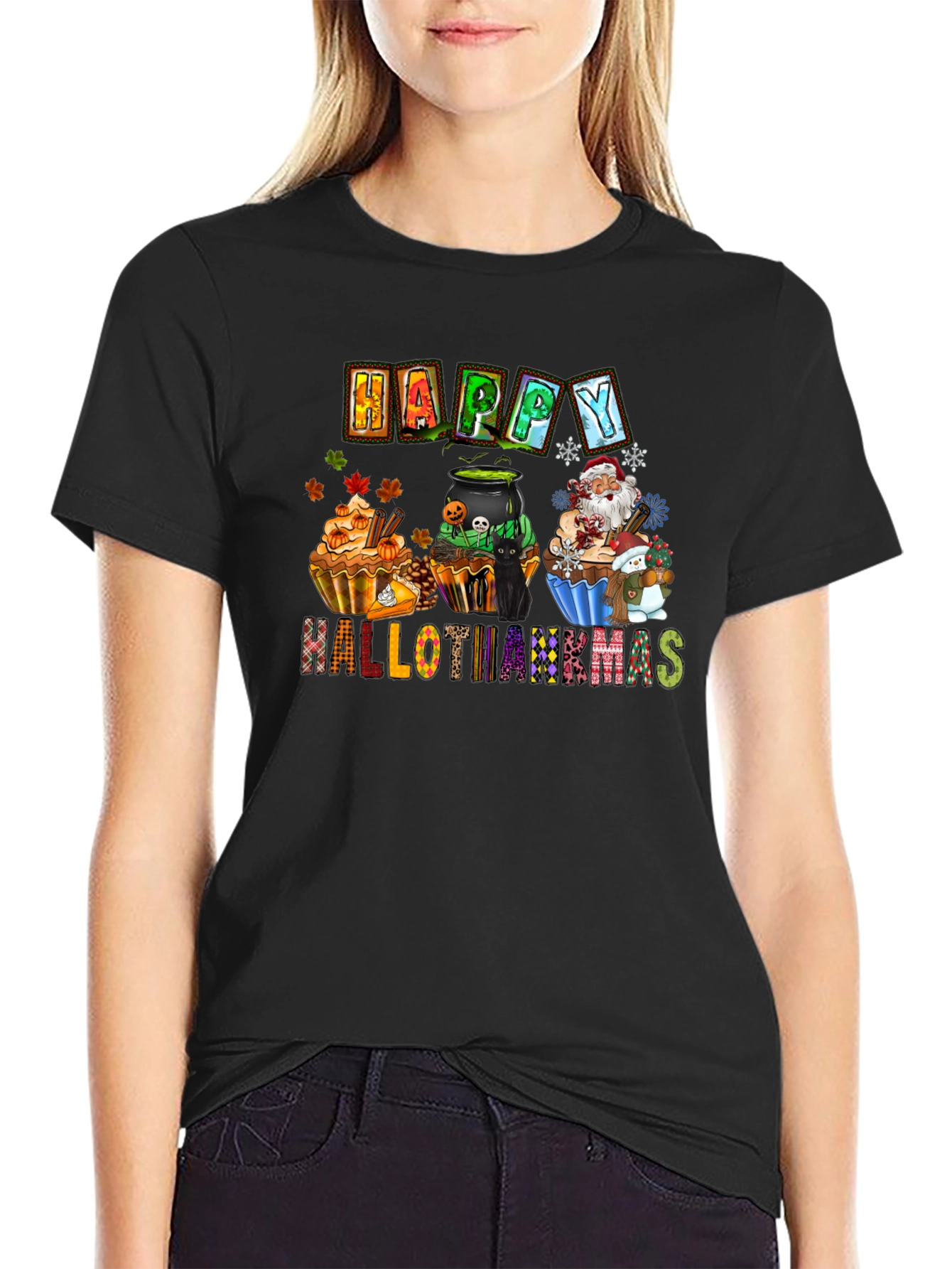 Happy Hallothanksmas Holiday T-Shirt