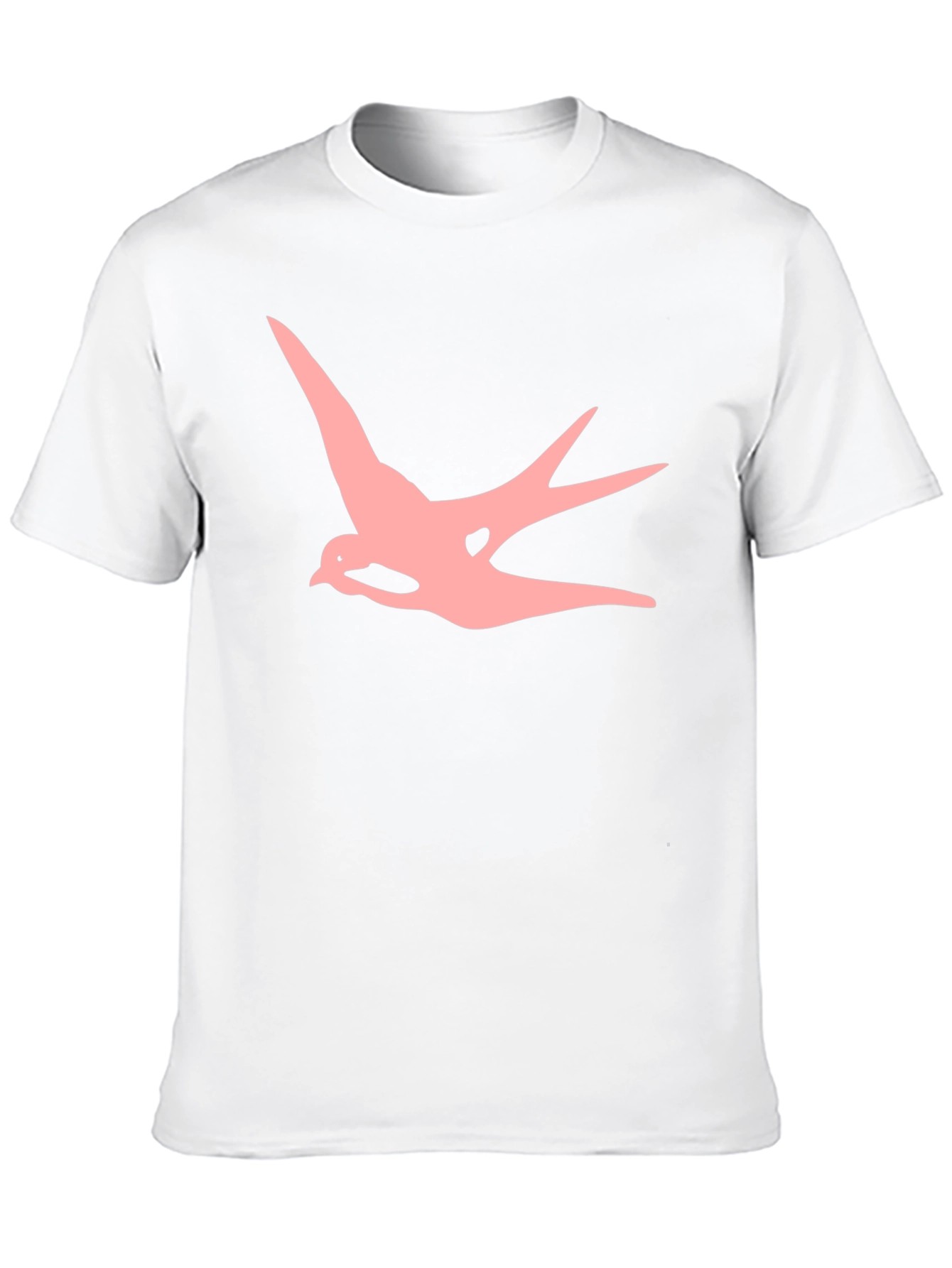 Mens Black T-shirt with Pink Swallow Graphic