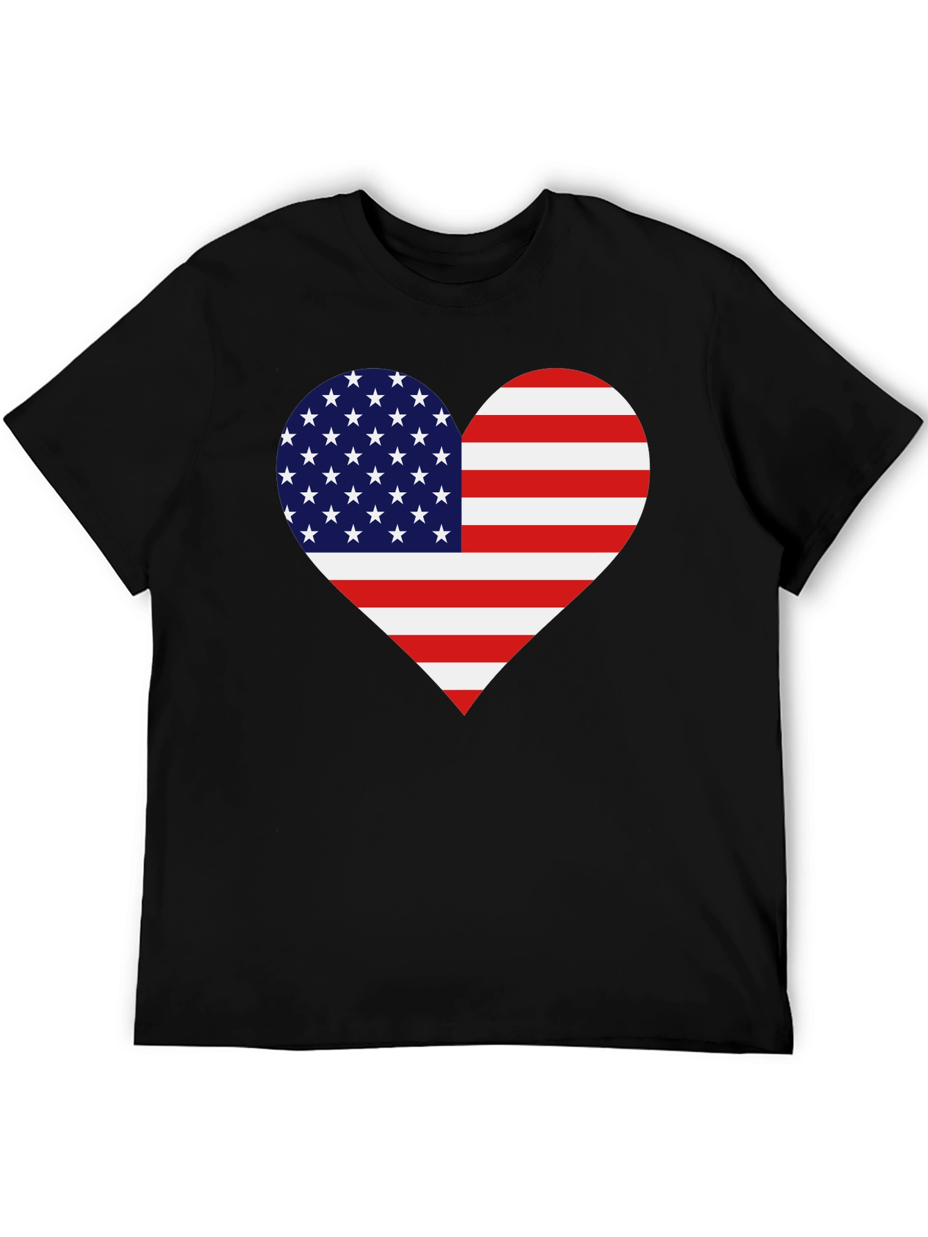 Patriotic American Flag Heart Graphic T-Shirt