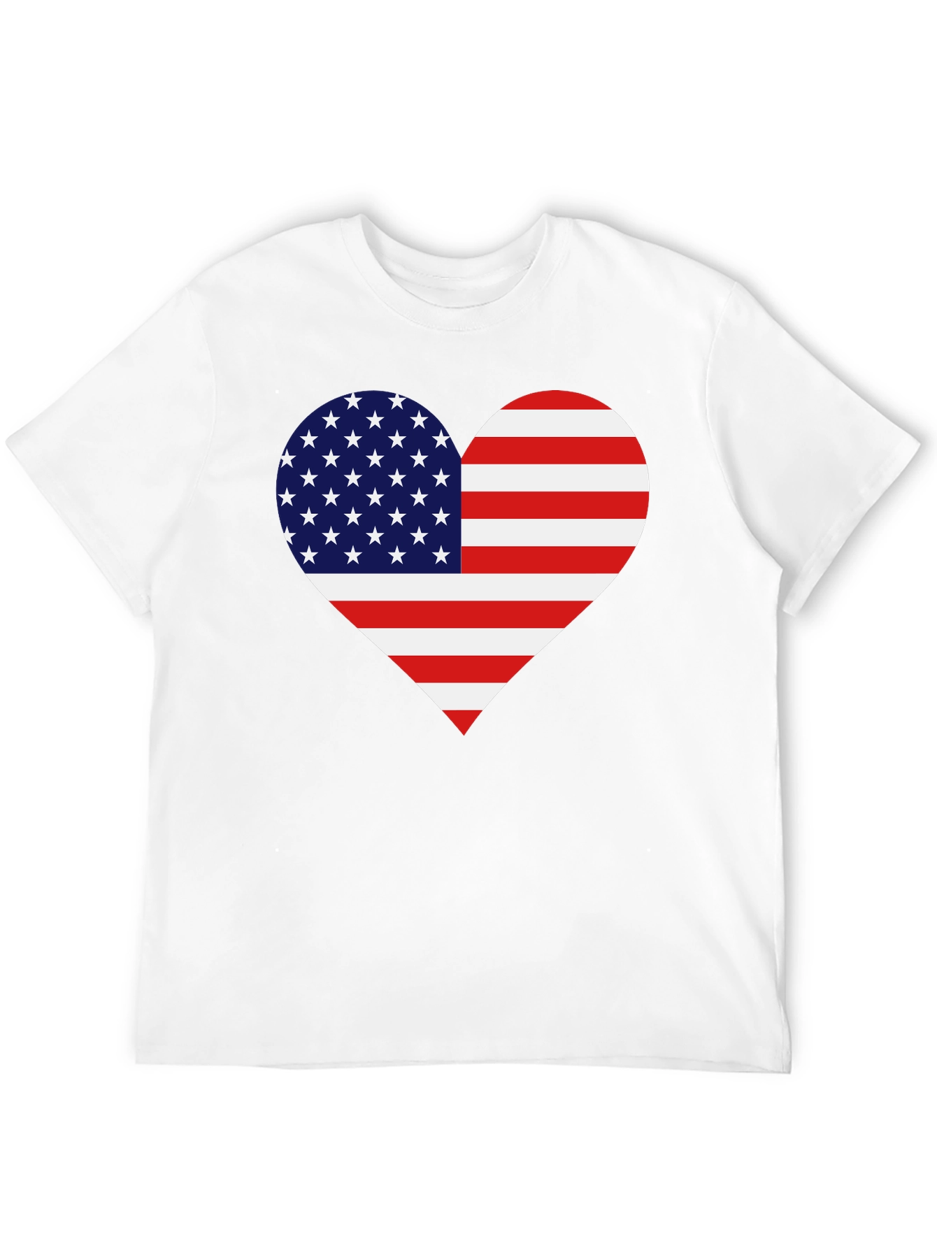 Patriotic American Flag Heart Graphic T-Shirt