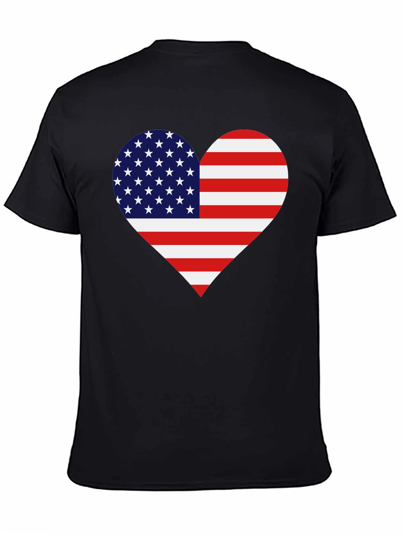 Patriotic American Flag Heart Graphic T-Shirt