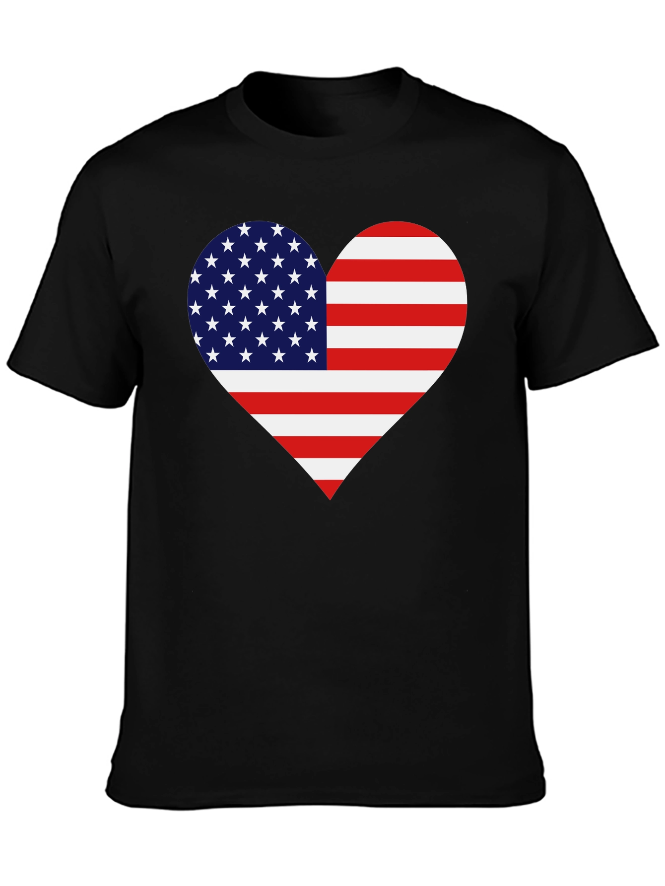 Patriotic American Flag Heart Graphic T-Shirt