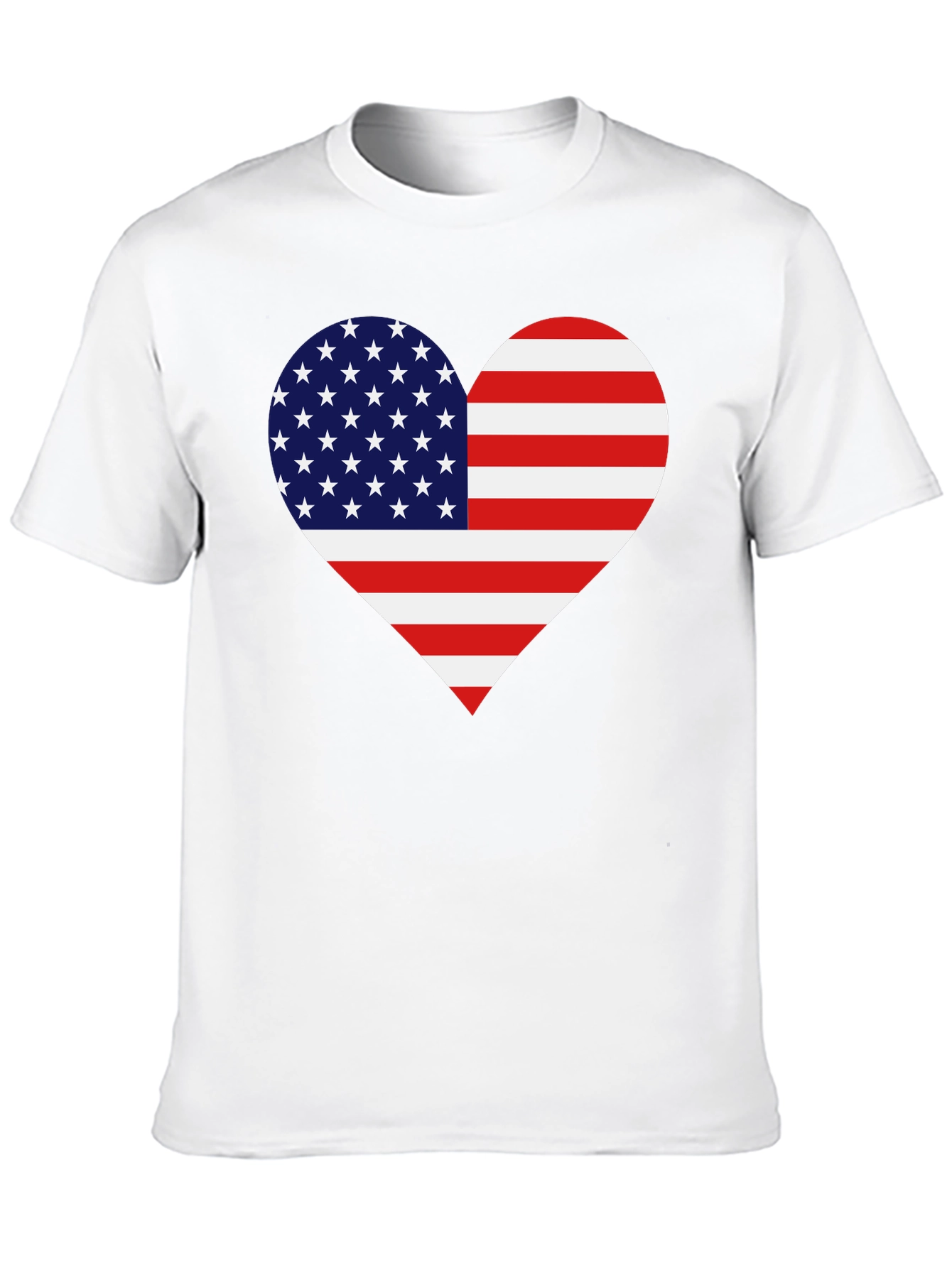 Patriotic American Flag Heart Graphic T-Shirt