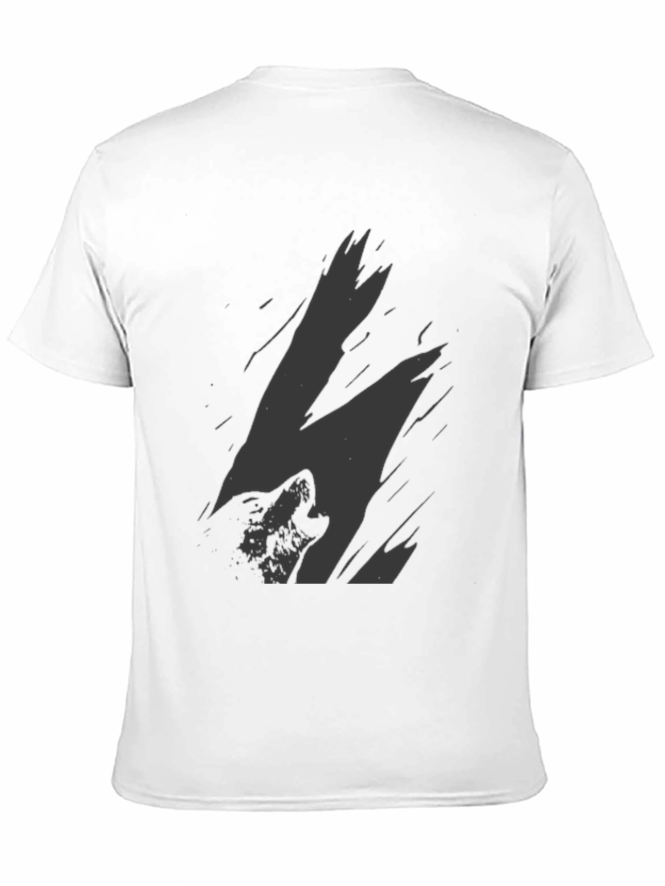 Mens Black Wolf Graphic Print T-Shirt