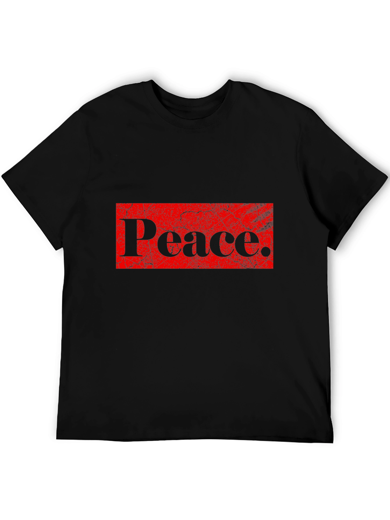 Peace Graphic Print Black T-Shirt