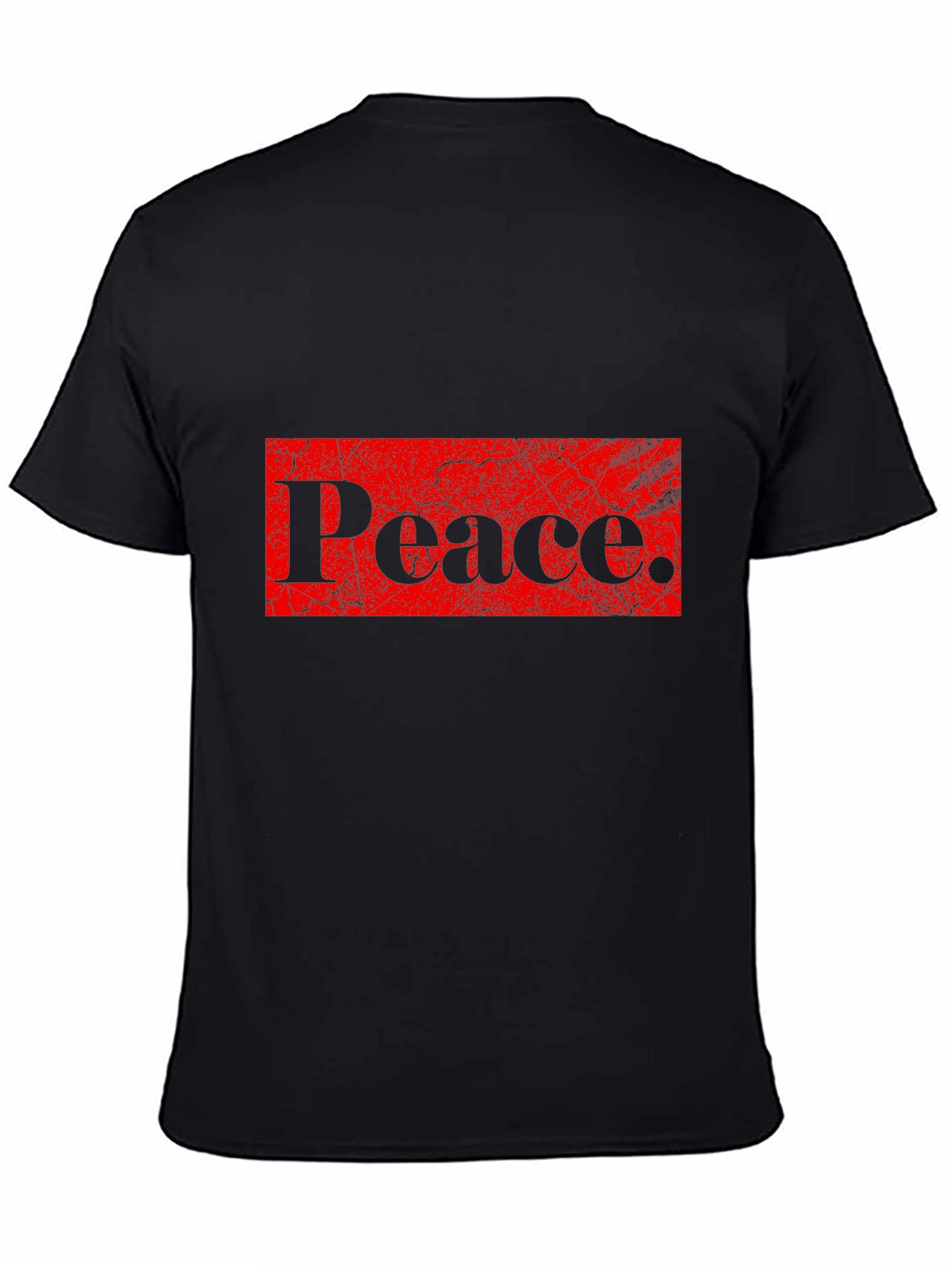 Peace Graphic Print Black T-Shirt