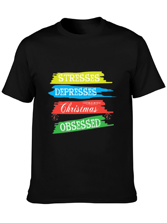 Stresses Depresses Christmas Obsessed T-Shirt