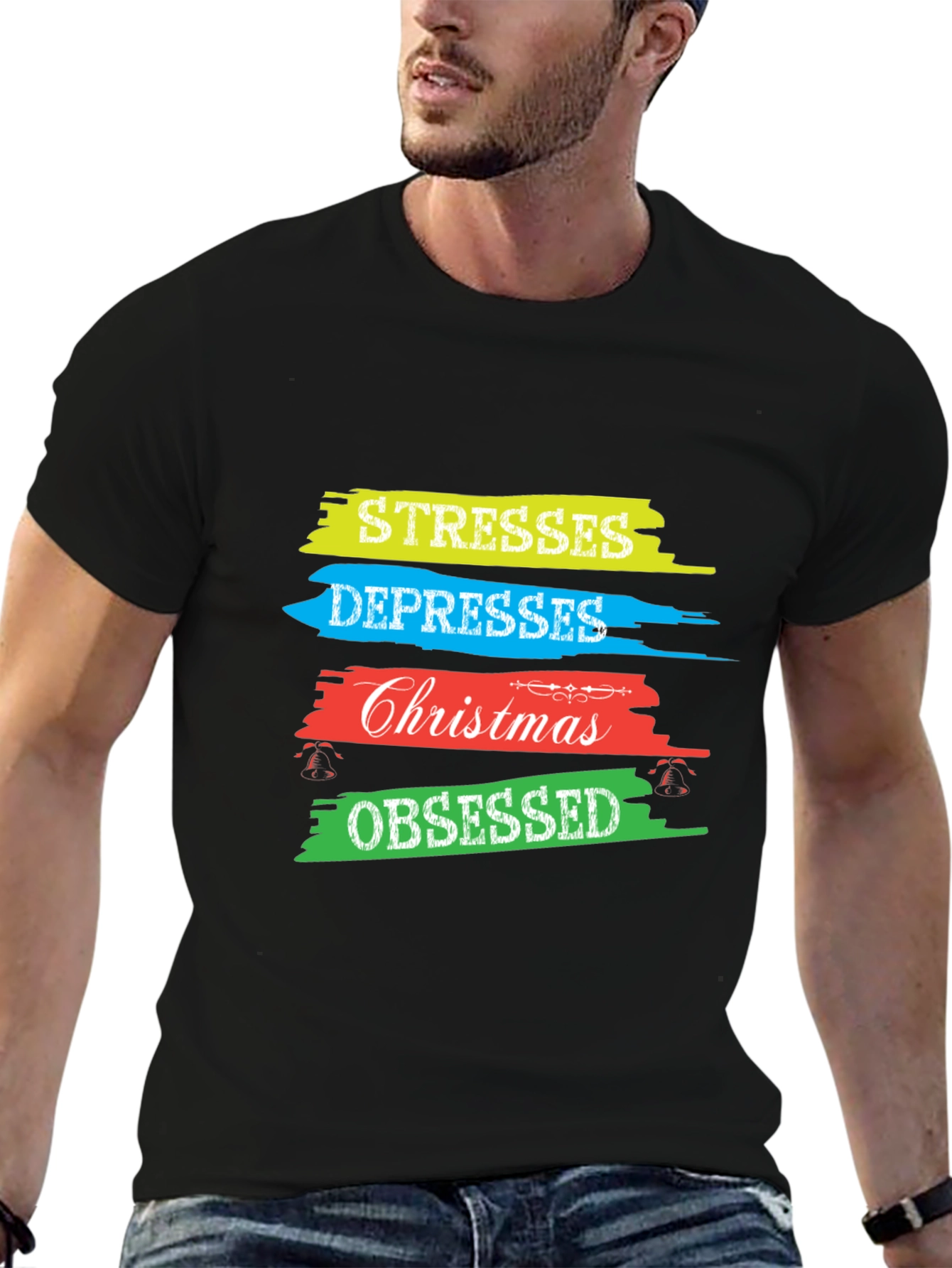 Stresses Depresses Christmas Obsessed T-Shirt