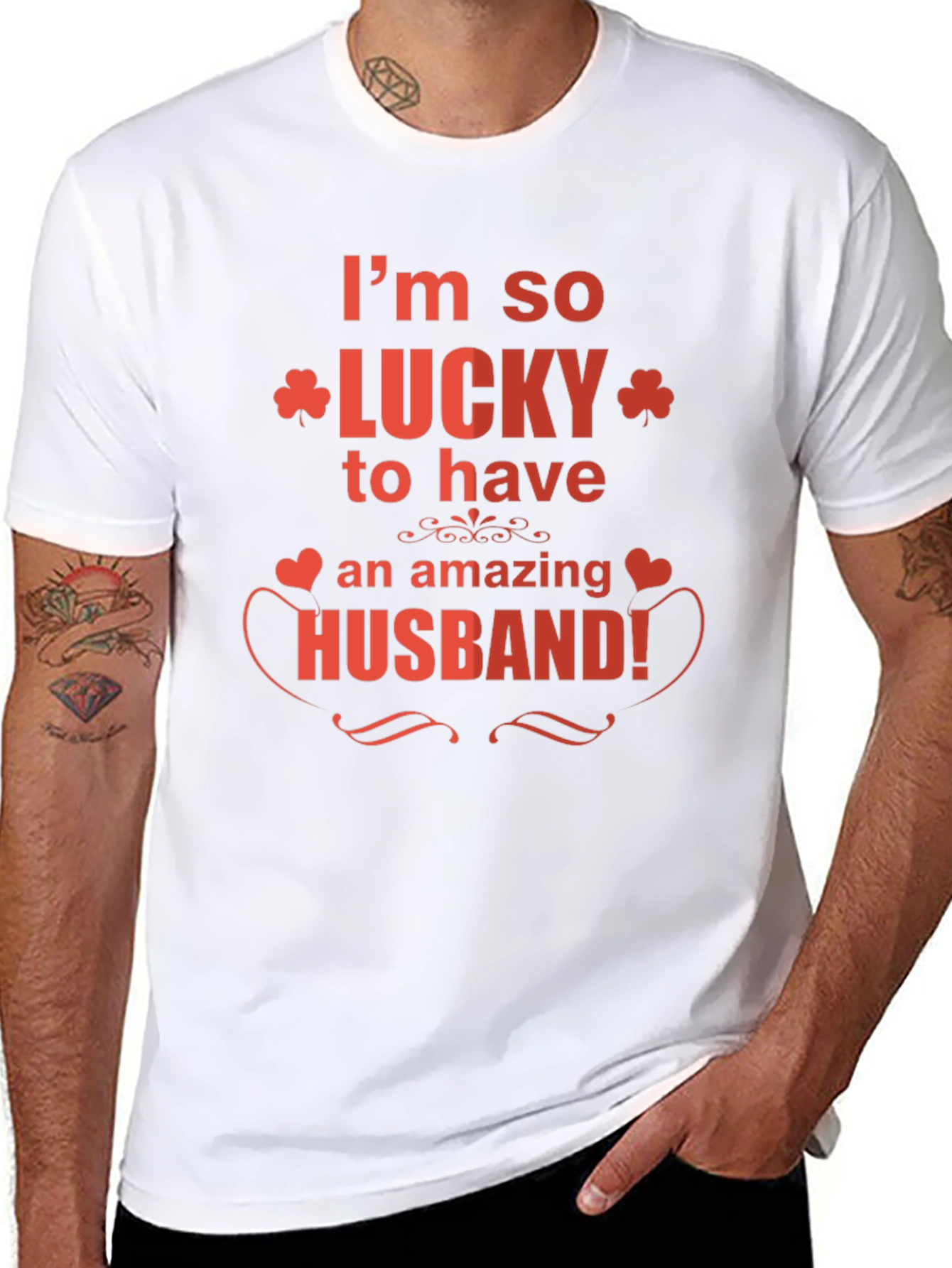 Lucky Husband Graphic Tee - Novelty T-Shirt