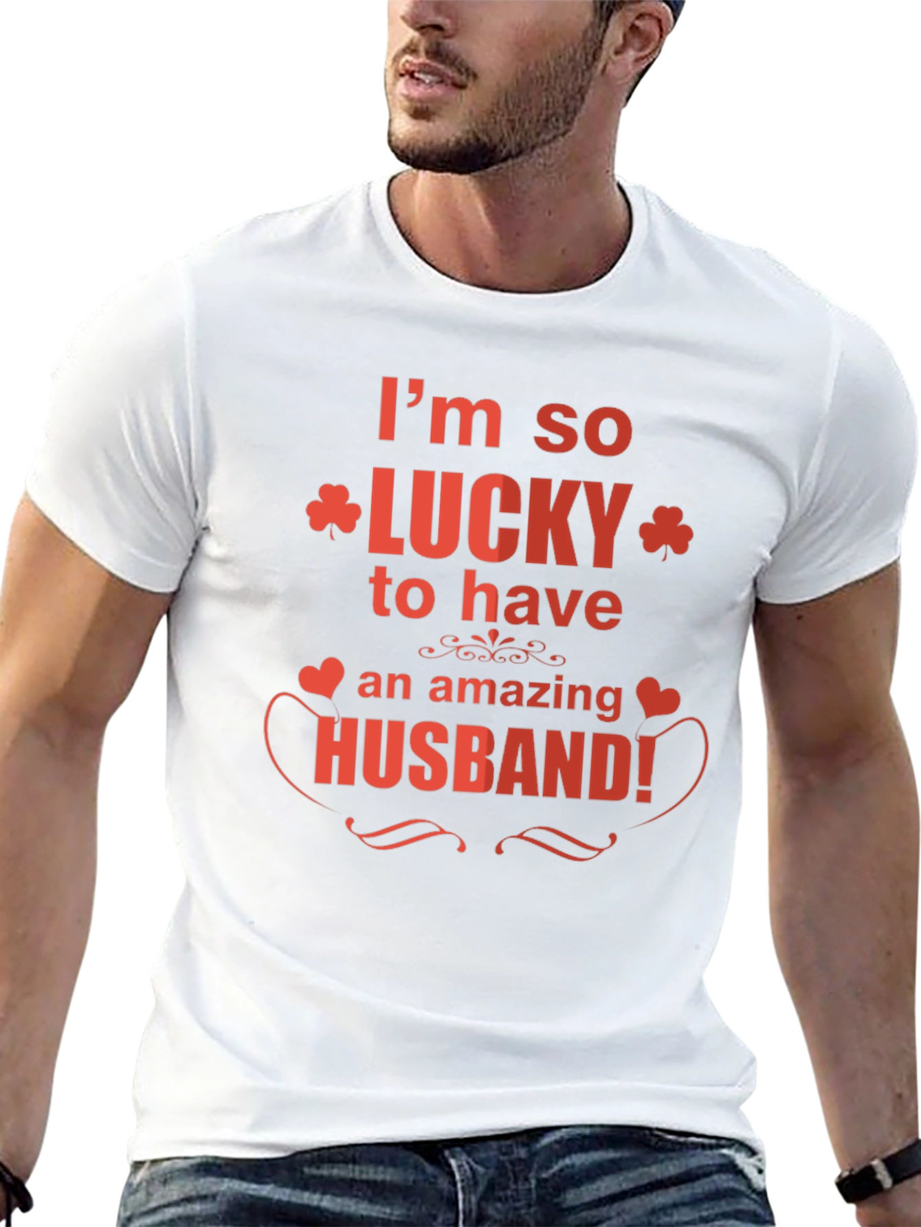 Lucky Husband Graphic Tee - Novelty T-Shirt