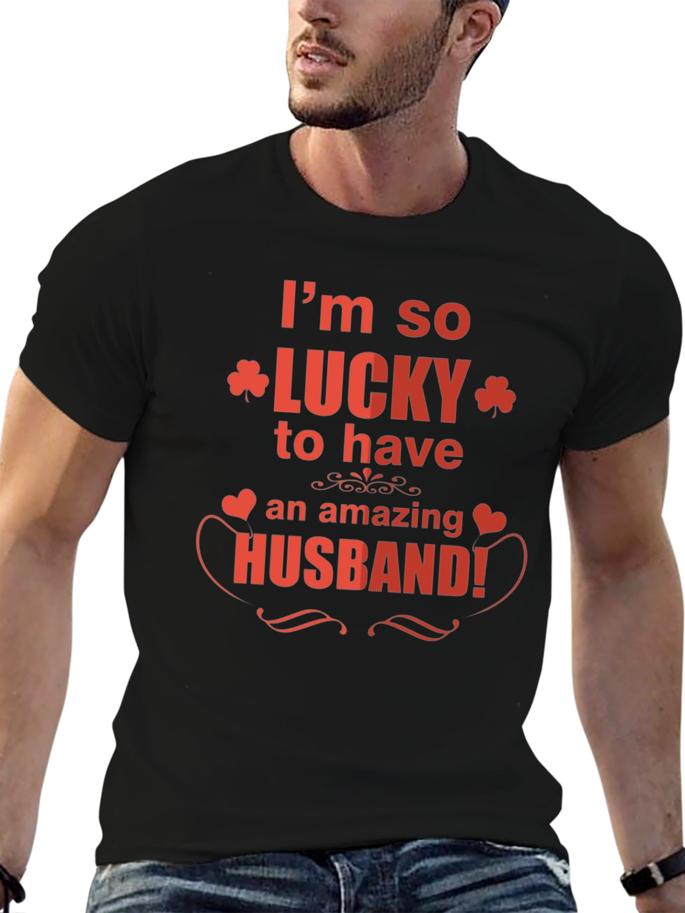 Lucky Husband Graphic Tee - Novelty T-Shirt