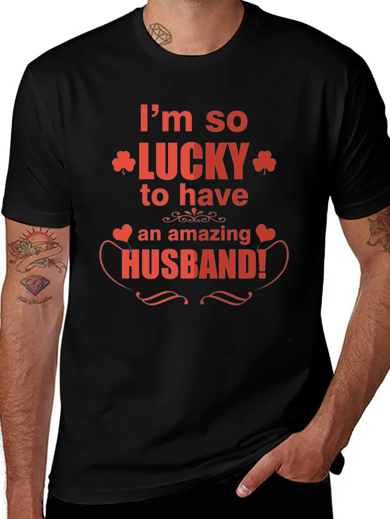 Lucky Husband Graphic Tee - Novelty T-Shirt
