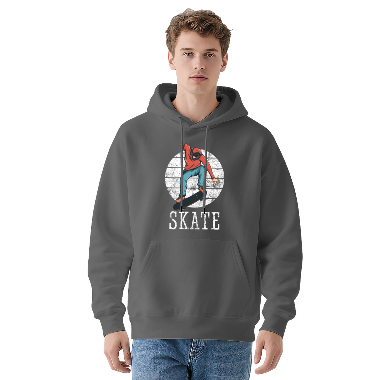 Vintage Skateboard Distressed Hoodie, All Day Soft Comfort