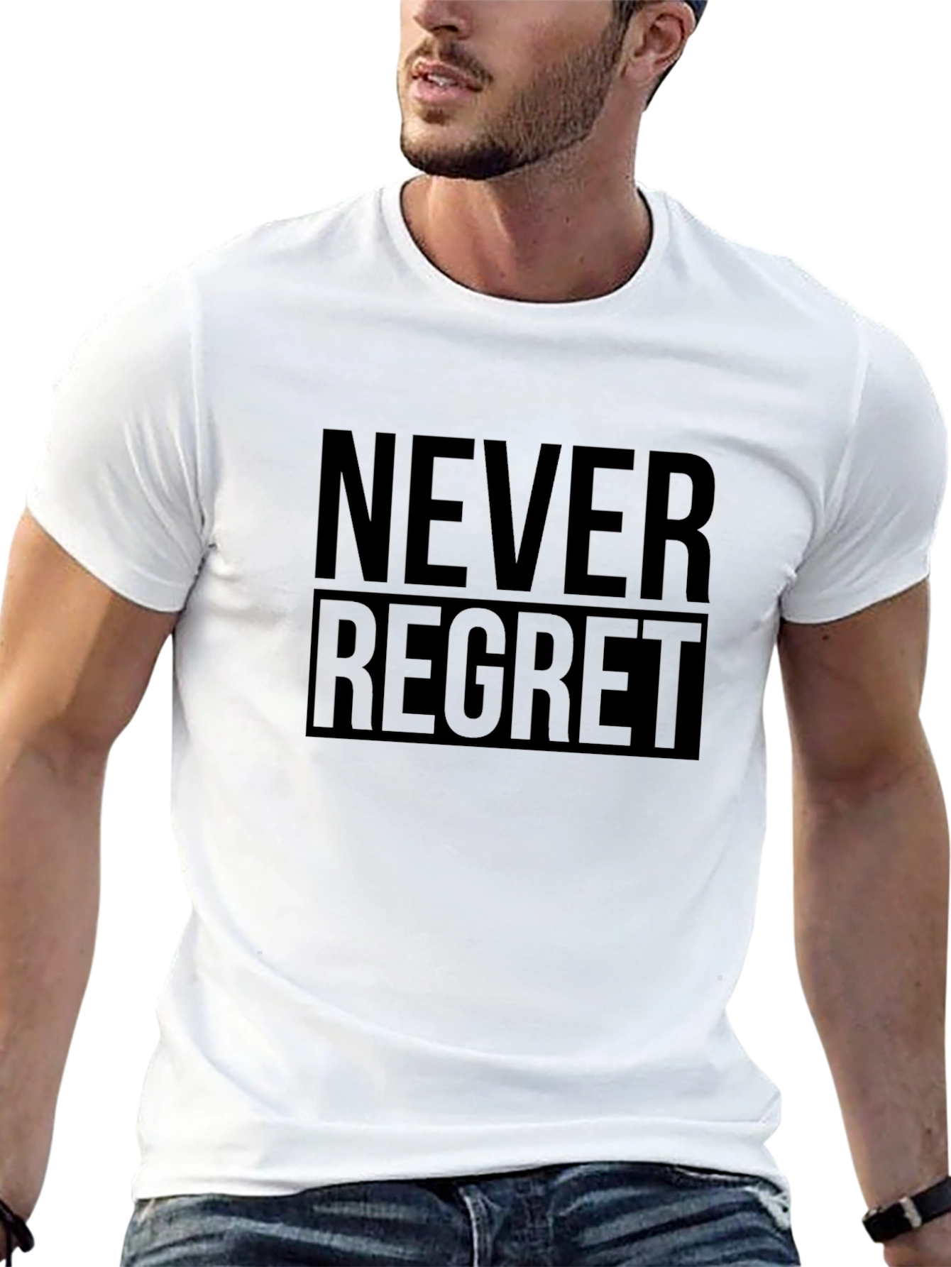 Never Regret Black T-Shirt - Inspiring Graphic Tee
