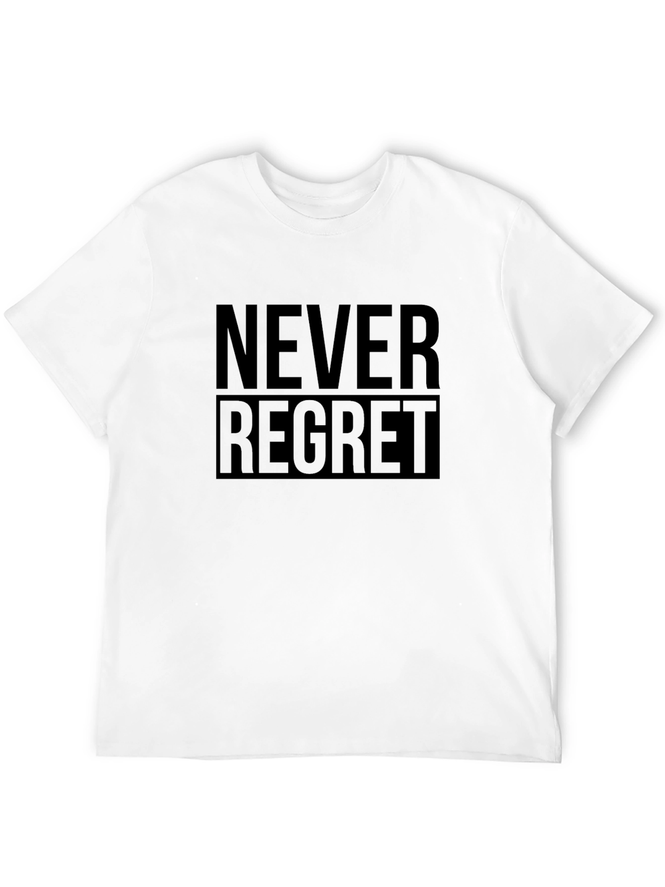 Never Regret Black T-Shirt - Inspiring Graphic Tee